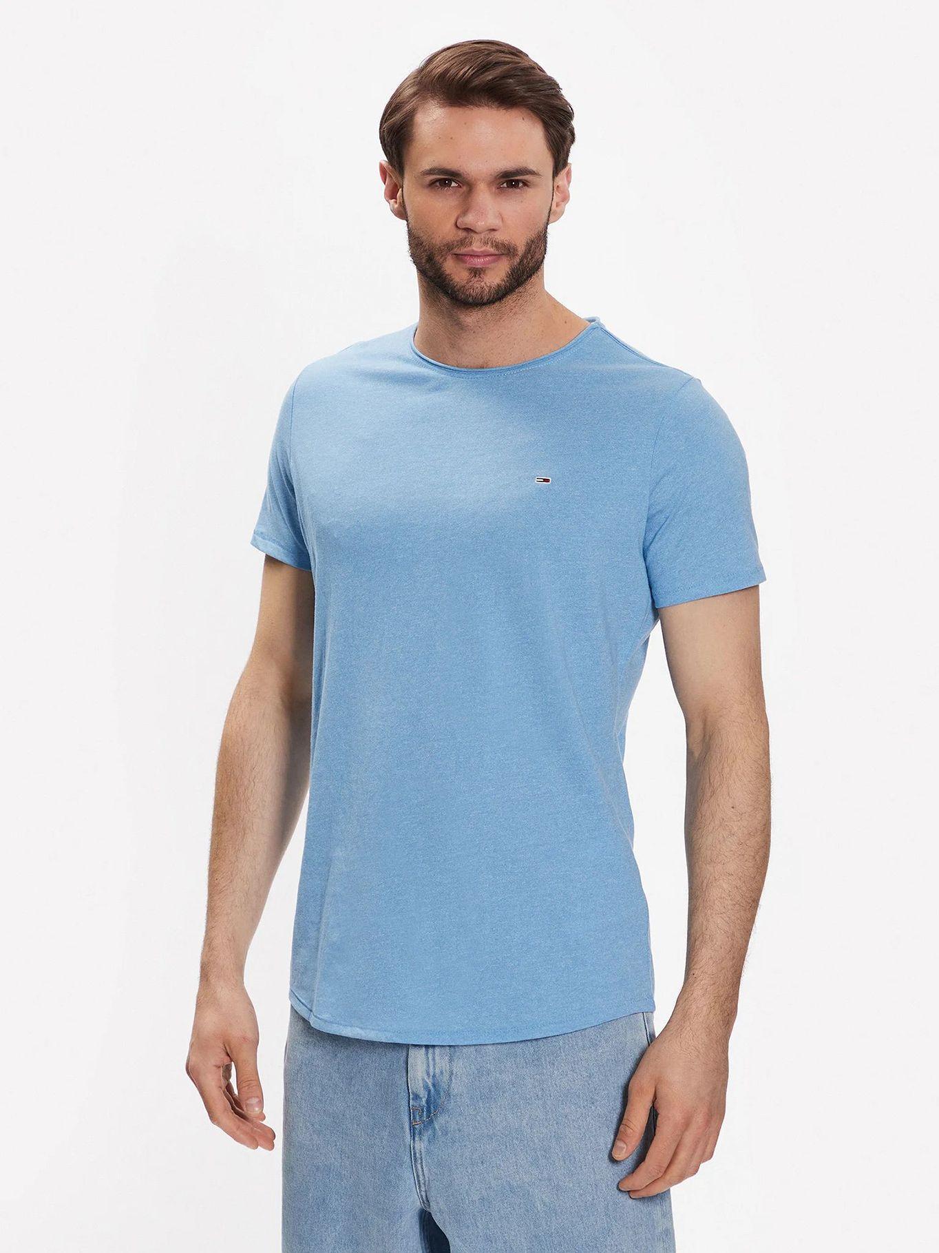 Polera Jaspe Slim Fit C-Neck Celeste Tommy Jeans-0