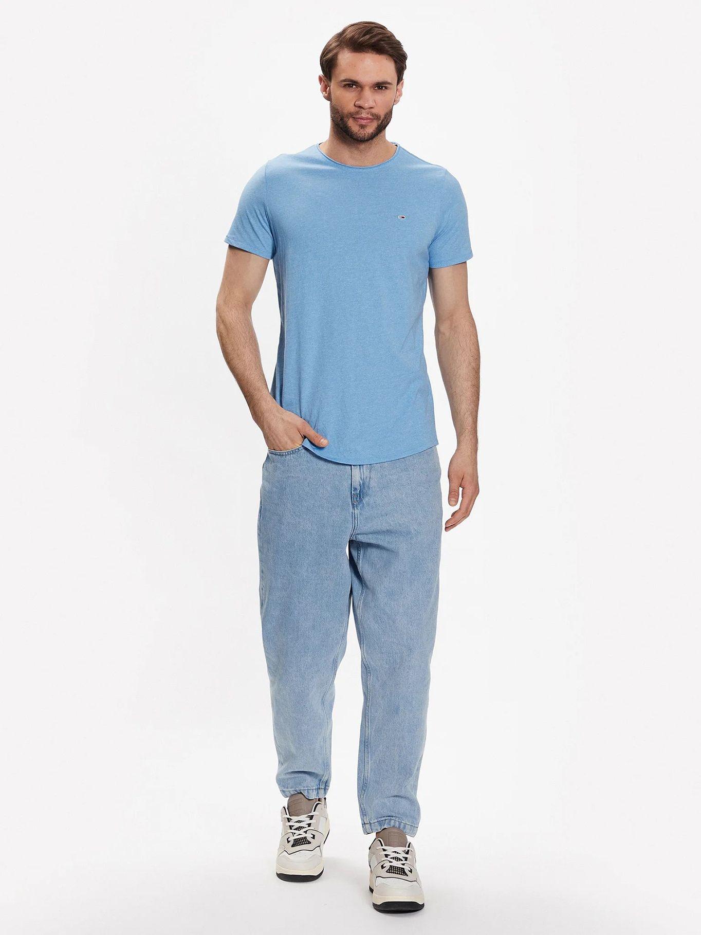 Polera Jaspe Slim Fit C-Neck Celeste Tommy Jeans-1