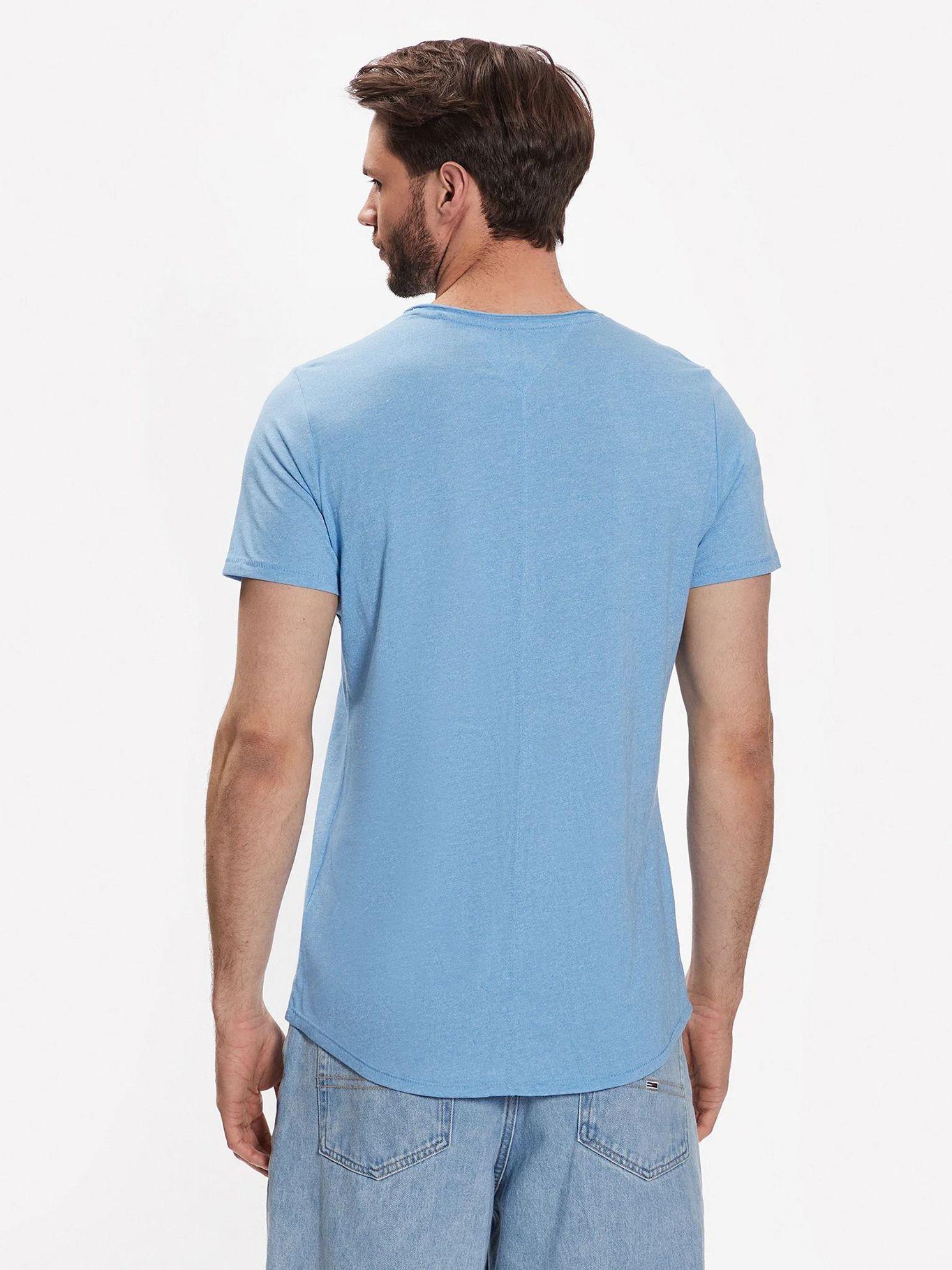 Polera Jaspe Slim Fit C-Neck Celeste Tommy Jeans-2