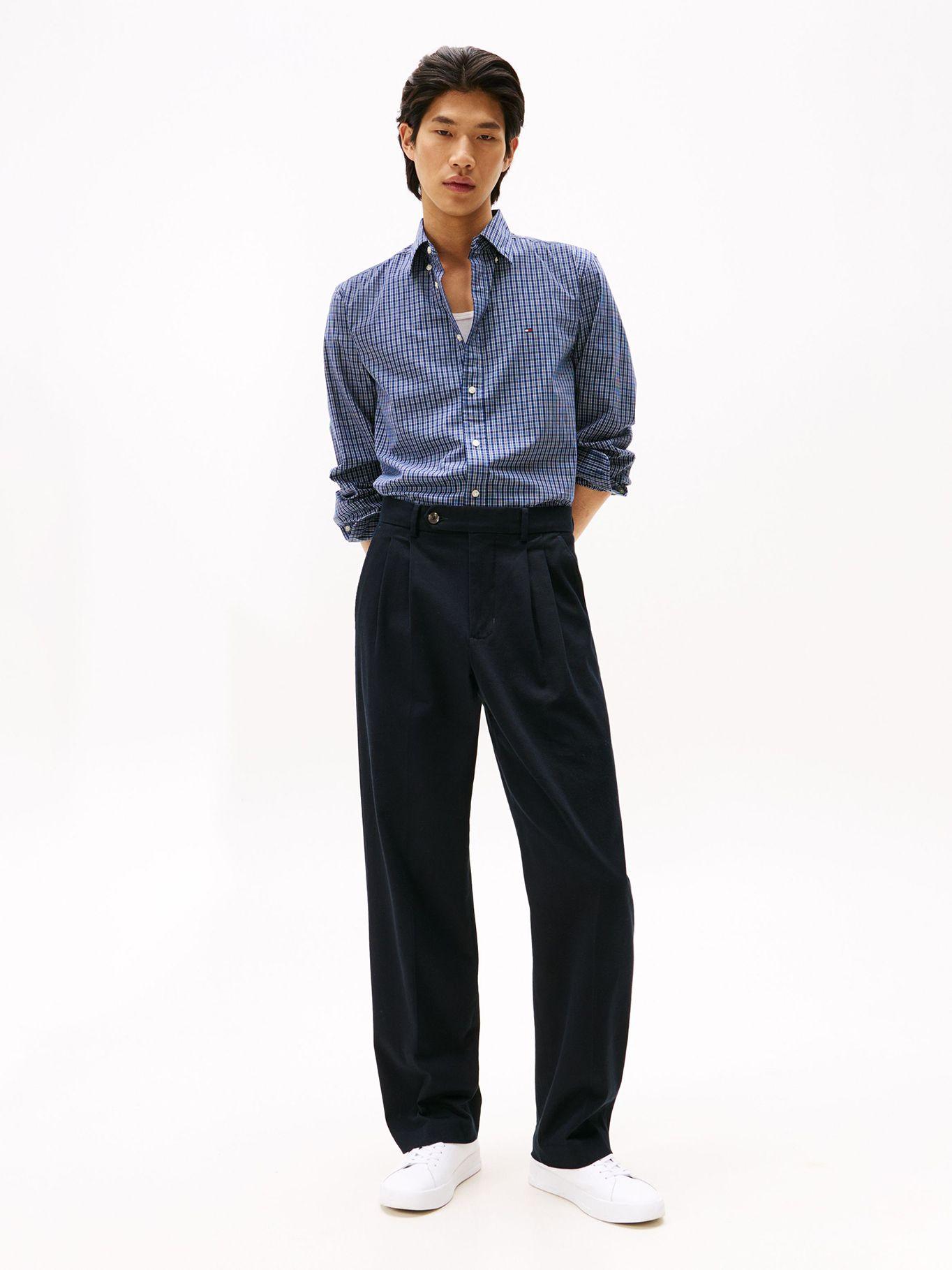 Camisa Th Flex De Corte Regular Azul Tommy Hilfiger-1