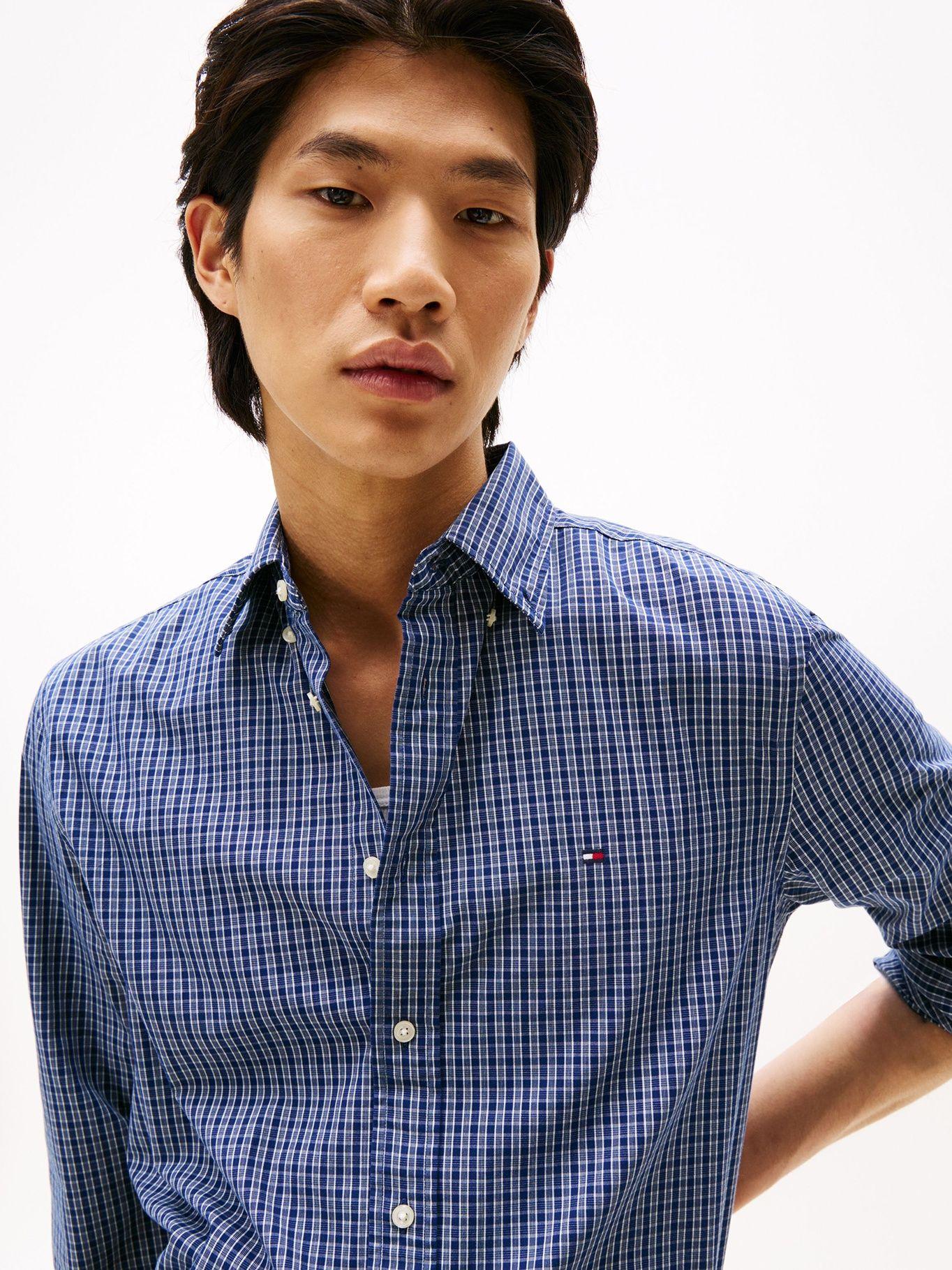 Camisa Th Flex De Corte Regular Azul Tommy Hilfiger-3