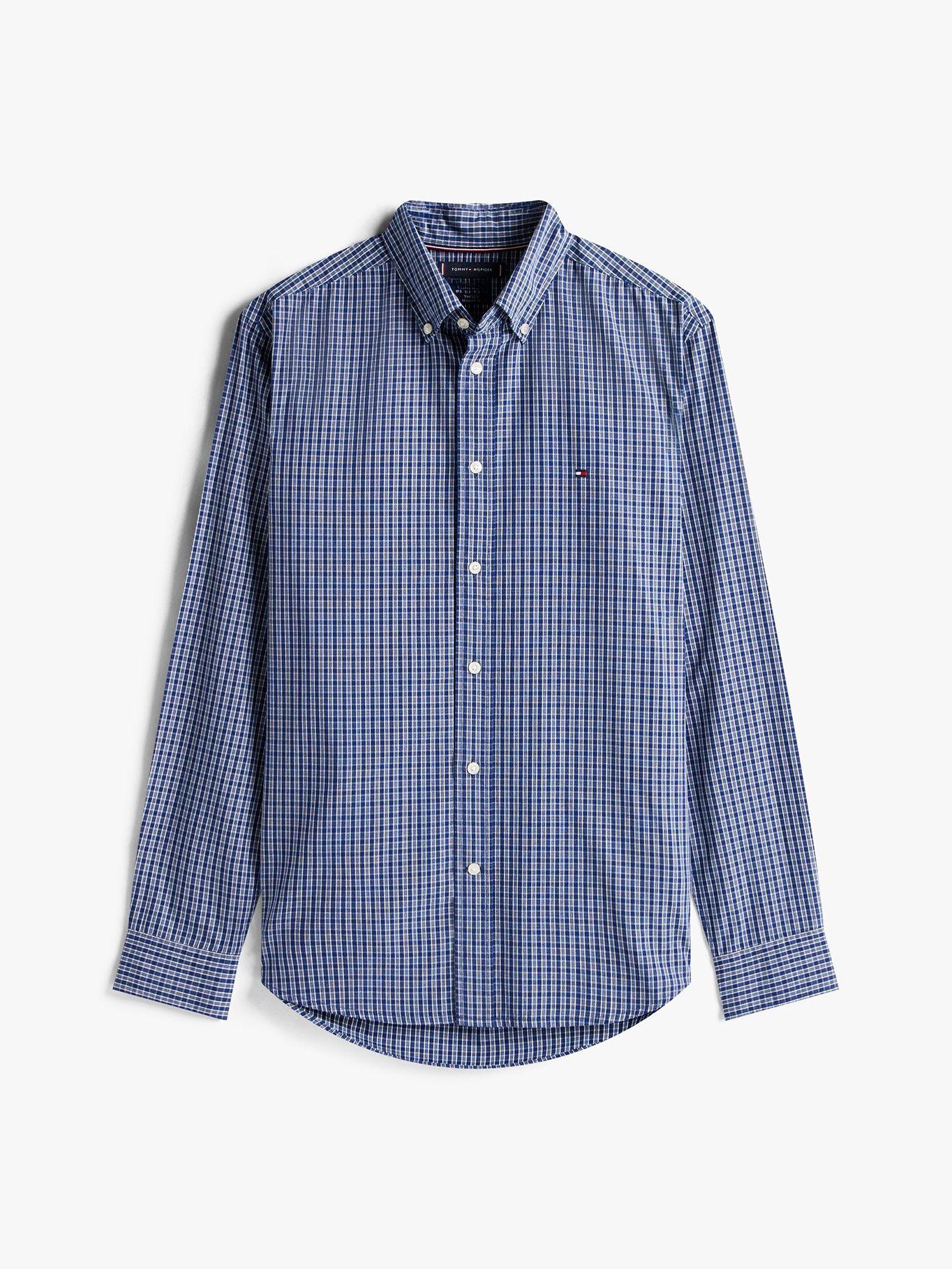 Camisa Th Flex De Corte Regular Azul Tommy Hilfiger-4