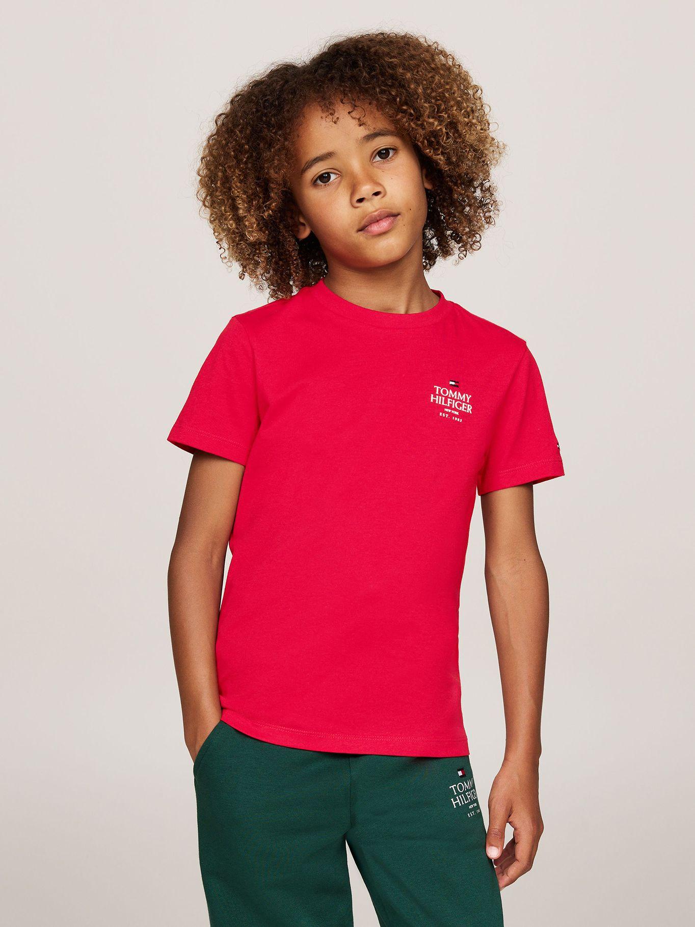 Polera De Niño Con Logo Gráfico Rojo Tommy Hilfiger-0