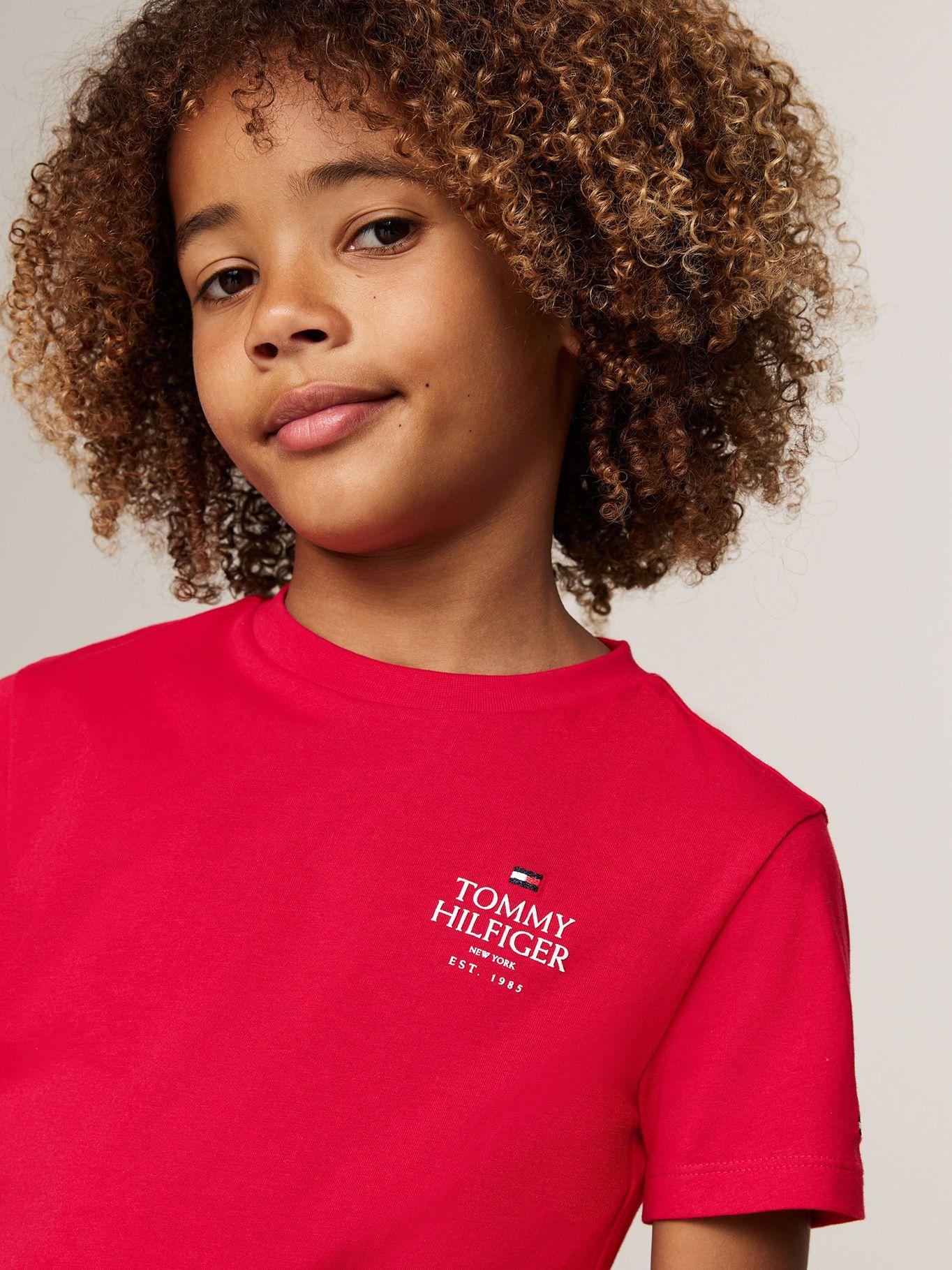 Polera De Niño Con Logo Gráfico Rojo Tommy Hilfiger-3