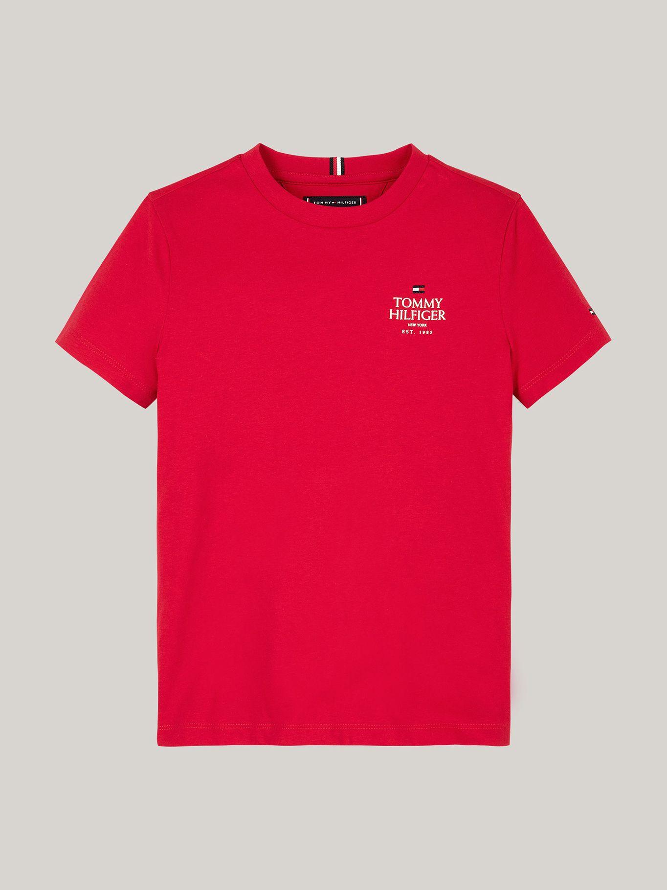 Polera De Niño Con Logo Gráfico Rojo Tommy Hilfiger-4
