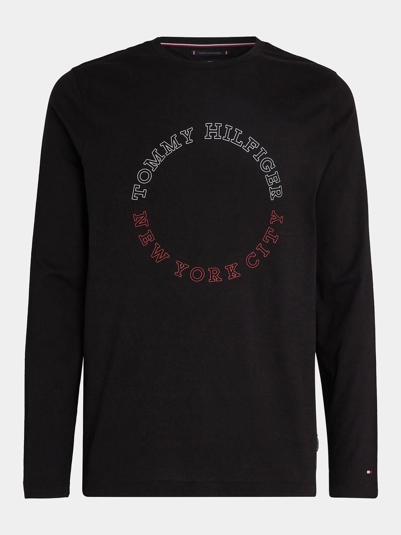 Polera Con Logo Circular Monotype Negro Tommy Hilfiger-4