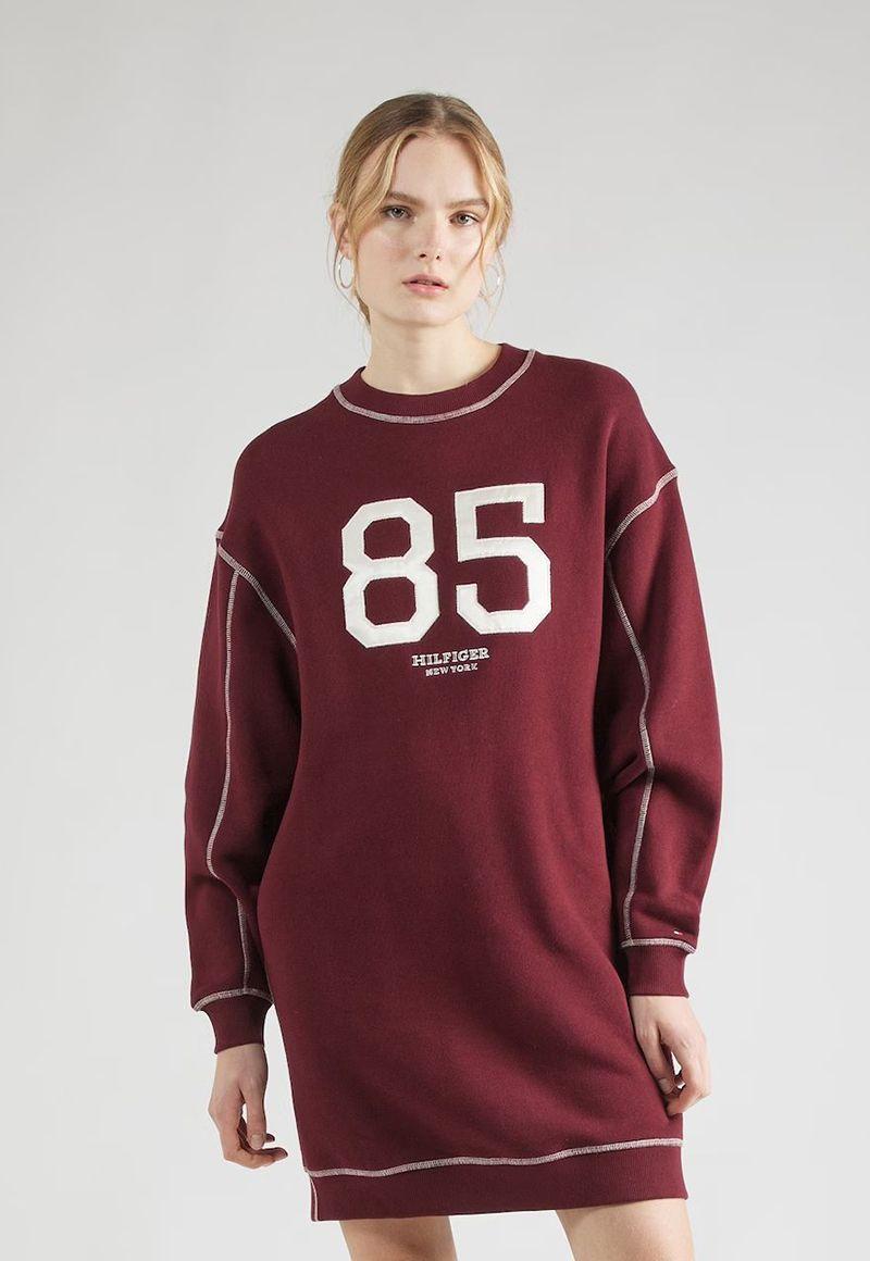 VESTIDO ESTILO UNIVERSITARIO BURDEO TOMMY HILFIGER-0