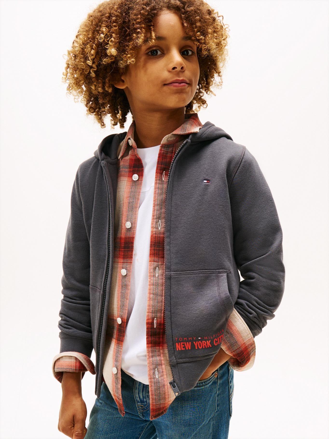 Polerón Hoodie Cierre Gris Tommy Hilfiger PT2-0