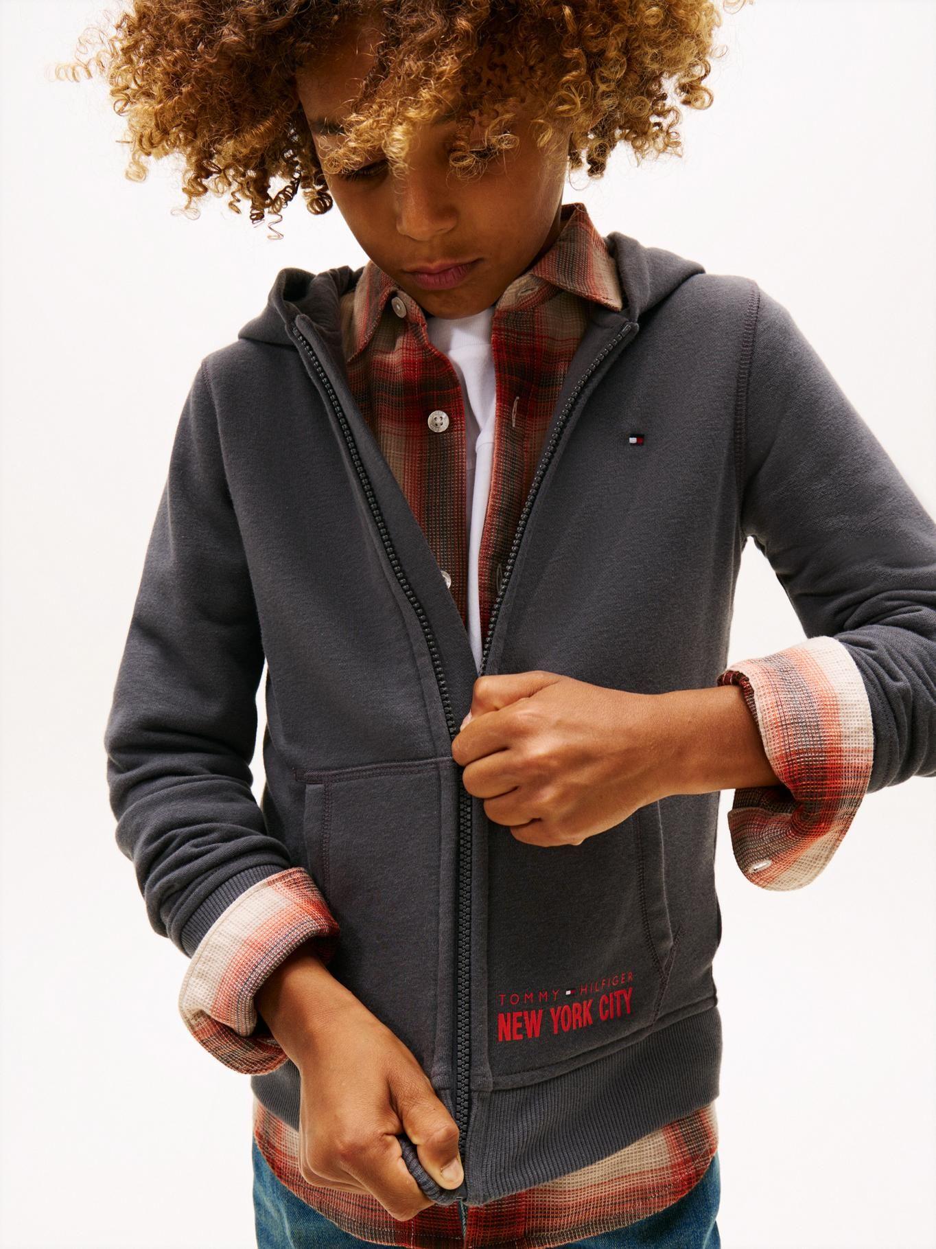 Polerón Hoodie Cierre Gris Tommy Hilfiger PT2-3