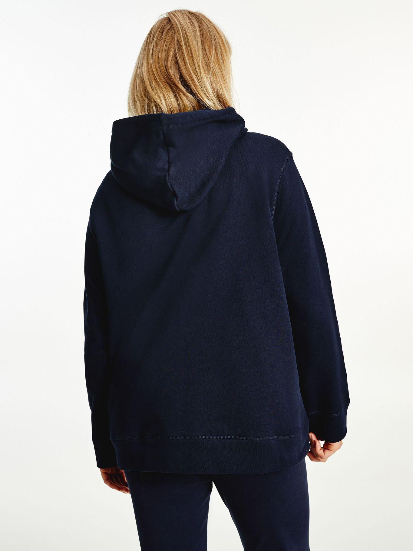Polerón Hoodie Curve Con Logo Azul Tommy Hilfiger-1