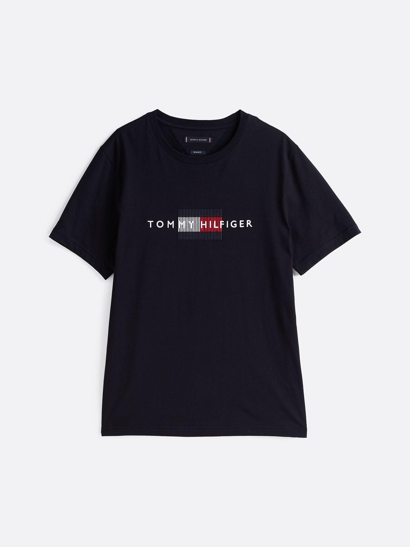 Polera Con Logo Flag Bordado Azul Tommy Hilfiger-4