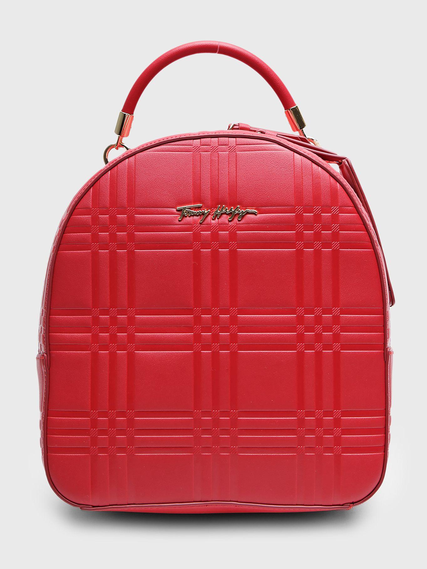 Mochila Mini Established Tartán Rojo Tommy Hilfiger-0