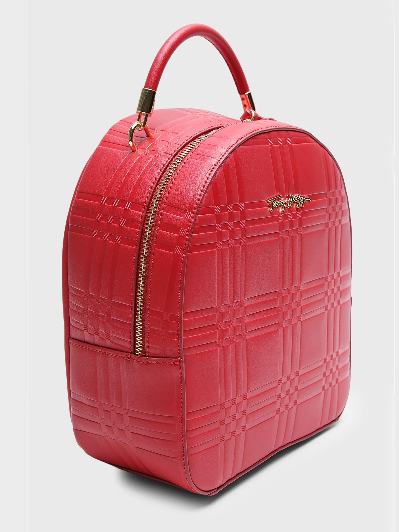 Mochila Mini Established Tartán Rojo Tommy Hilfiger-5