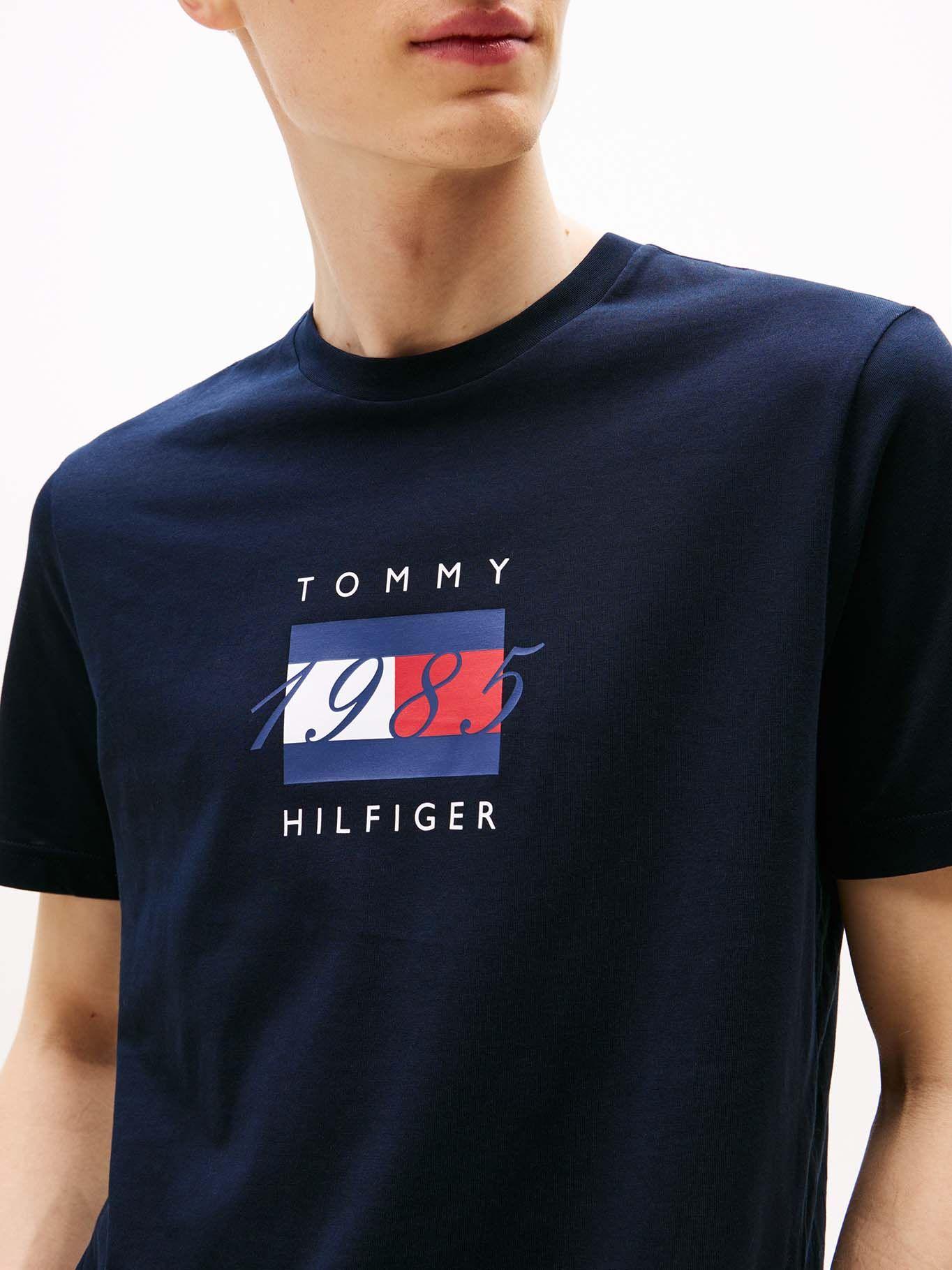 Polera Con Logo Flag Gráfico Azul Tommy Hilfiger-3