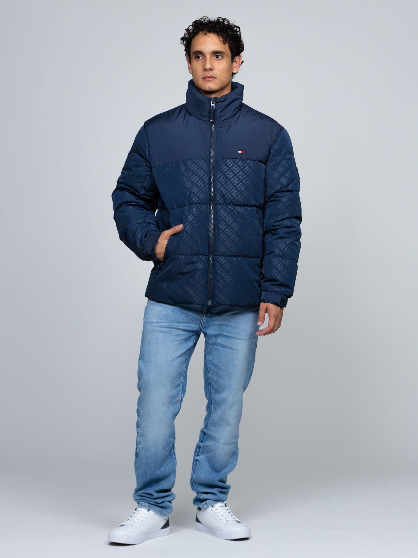 Parka Cuello Alto Acolchada De Logo Azul Tommy Hilfiger-1