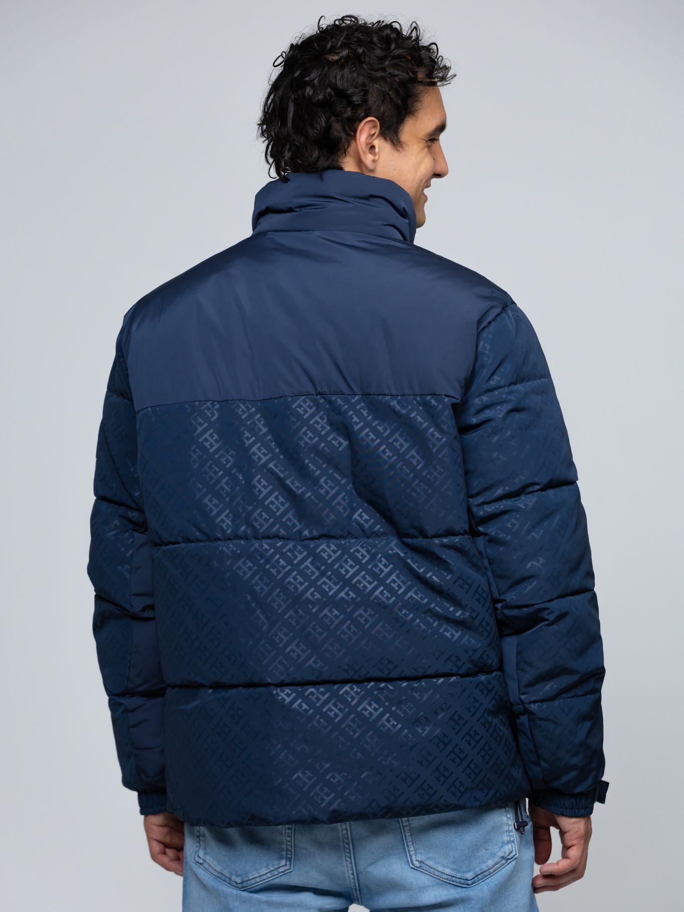 Parka Cuello Alto Acolchada De Logo Azul Tommy Hilfiger-3