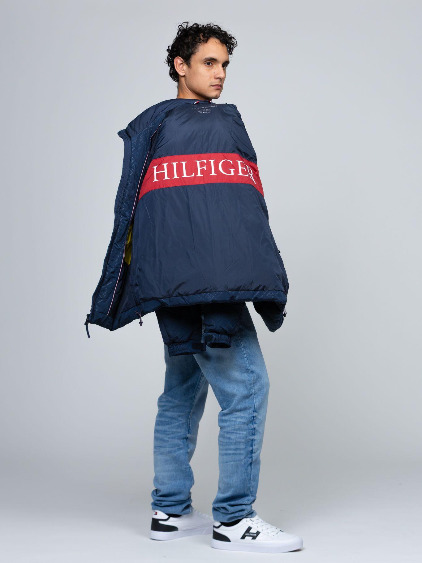 Parka Cuello Alto Acolchada De Logo Azul Tommy Hilfiger-4