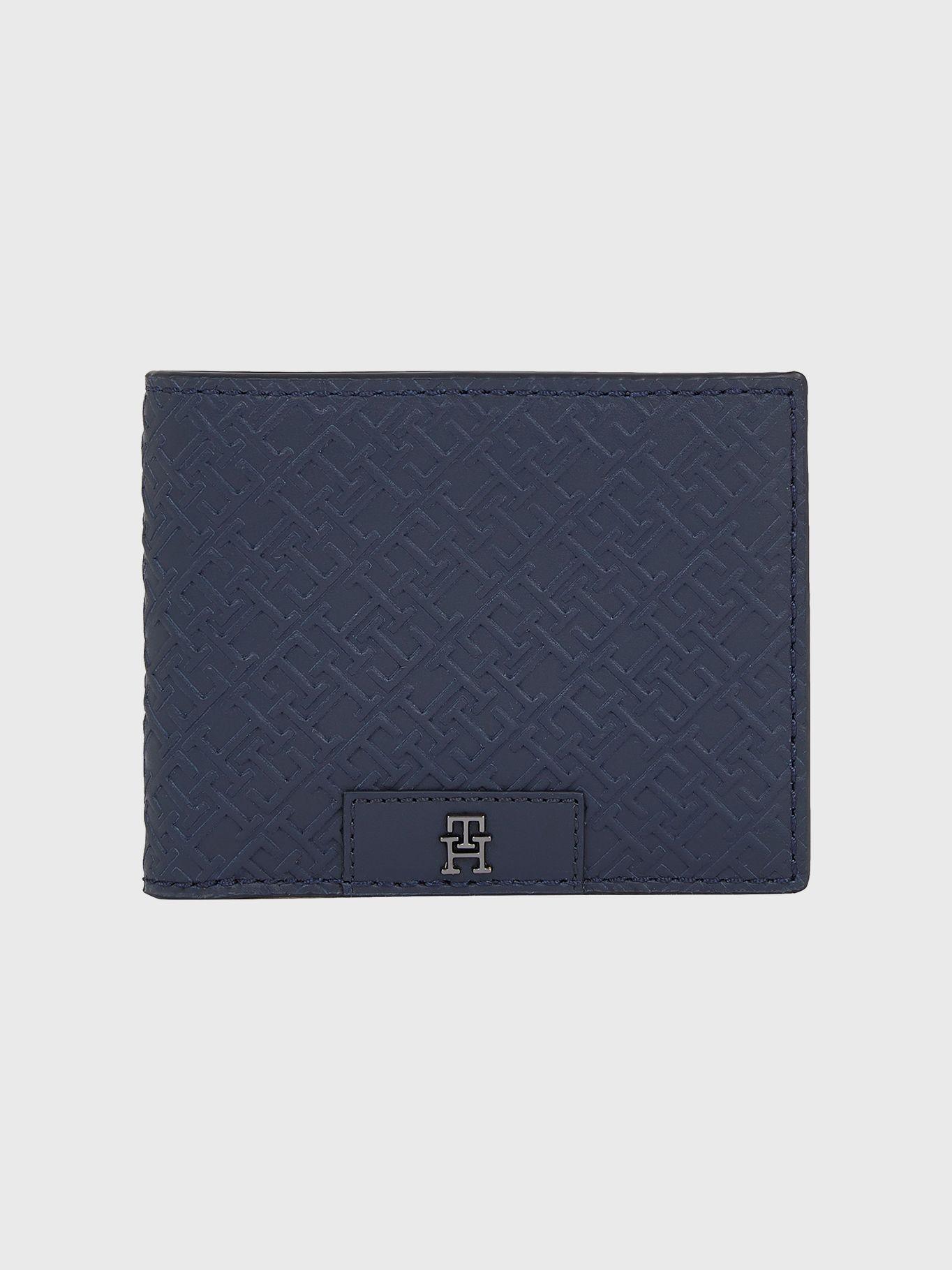 Billetera De Cuero Monogram Azul Tommy Hilfiger-0