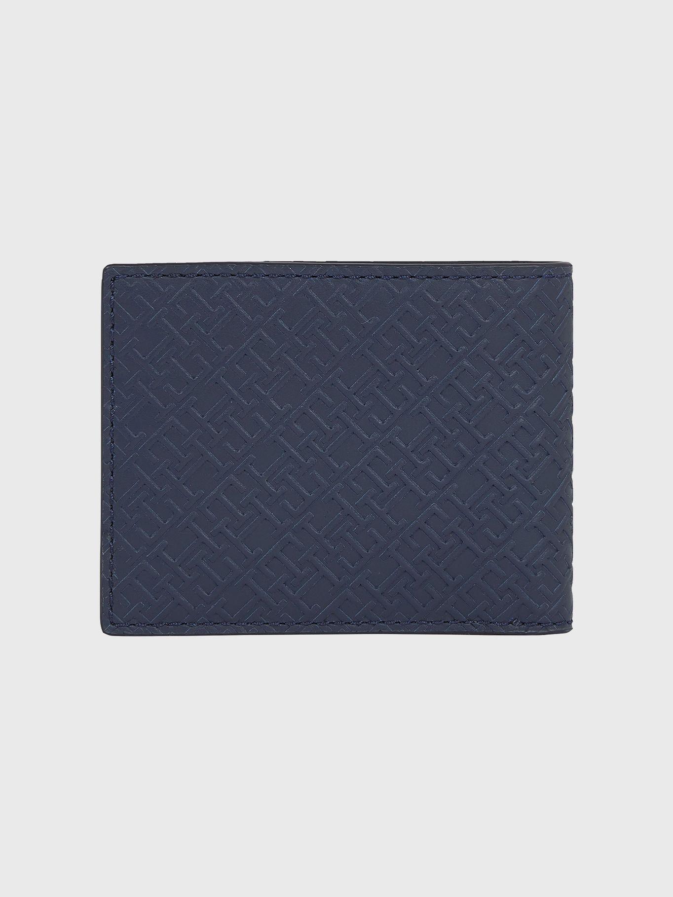 Billetera De Cuero Monogram Azul Tommy Hilfiger-1