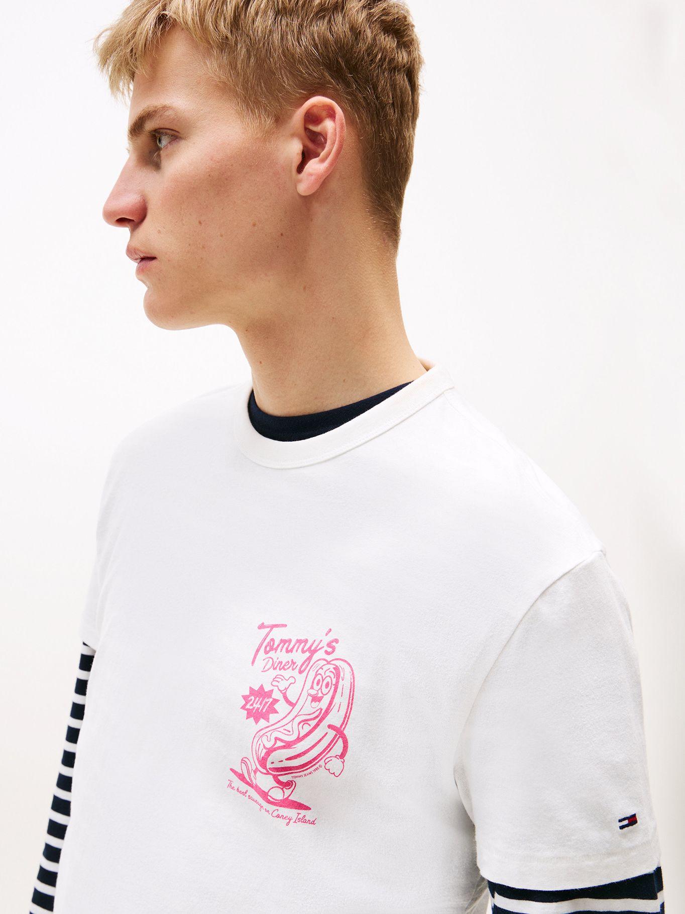 Polera Novelty Con Estampado Blanco YBL Tommy Jeans-3