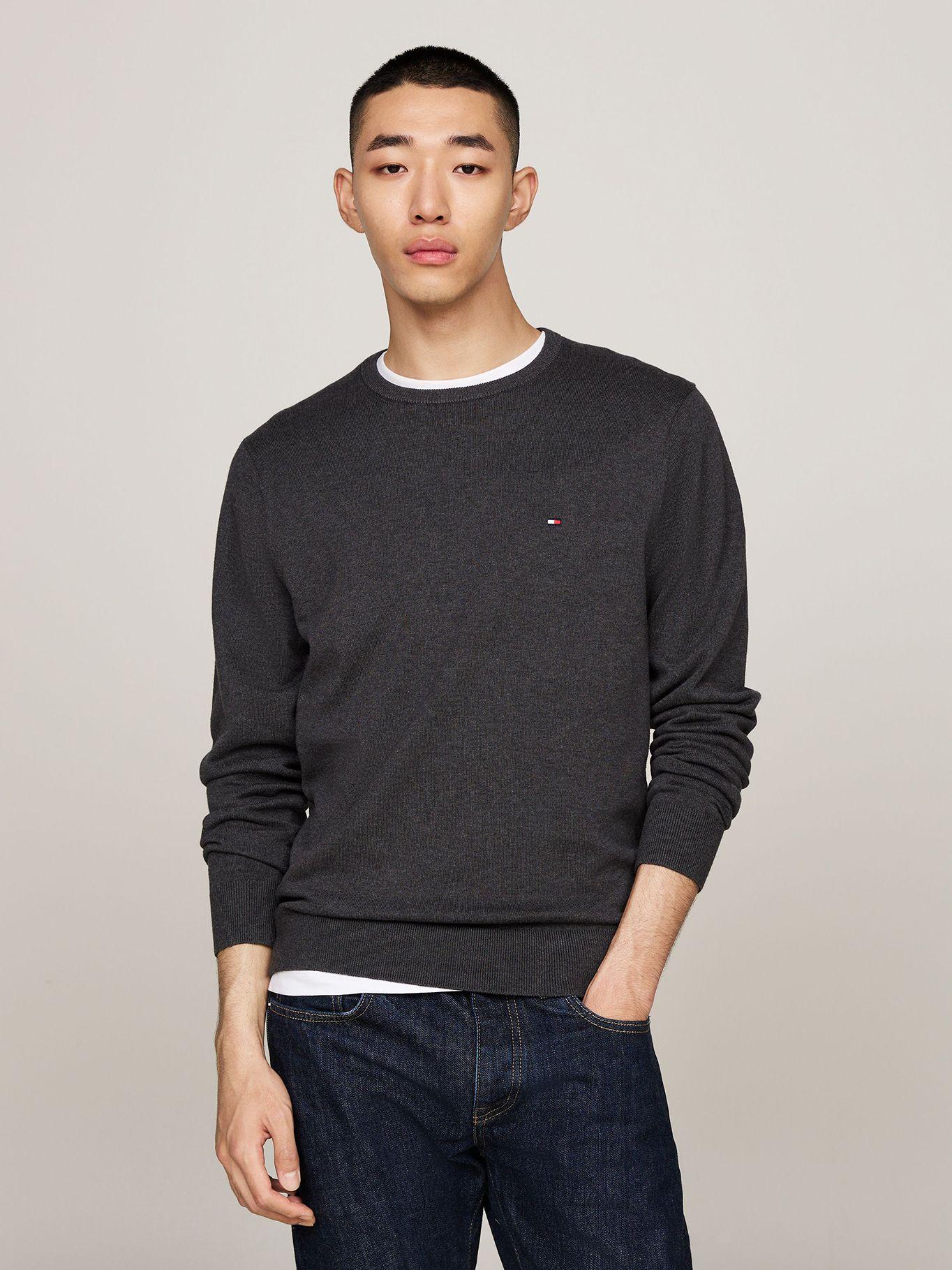 Sweater Básico Signature C-Neck Tommy Hilfiger Gris-0