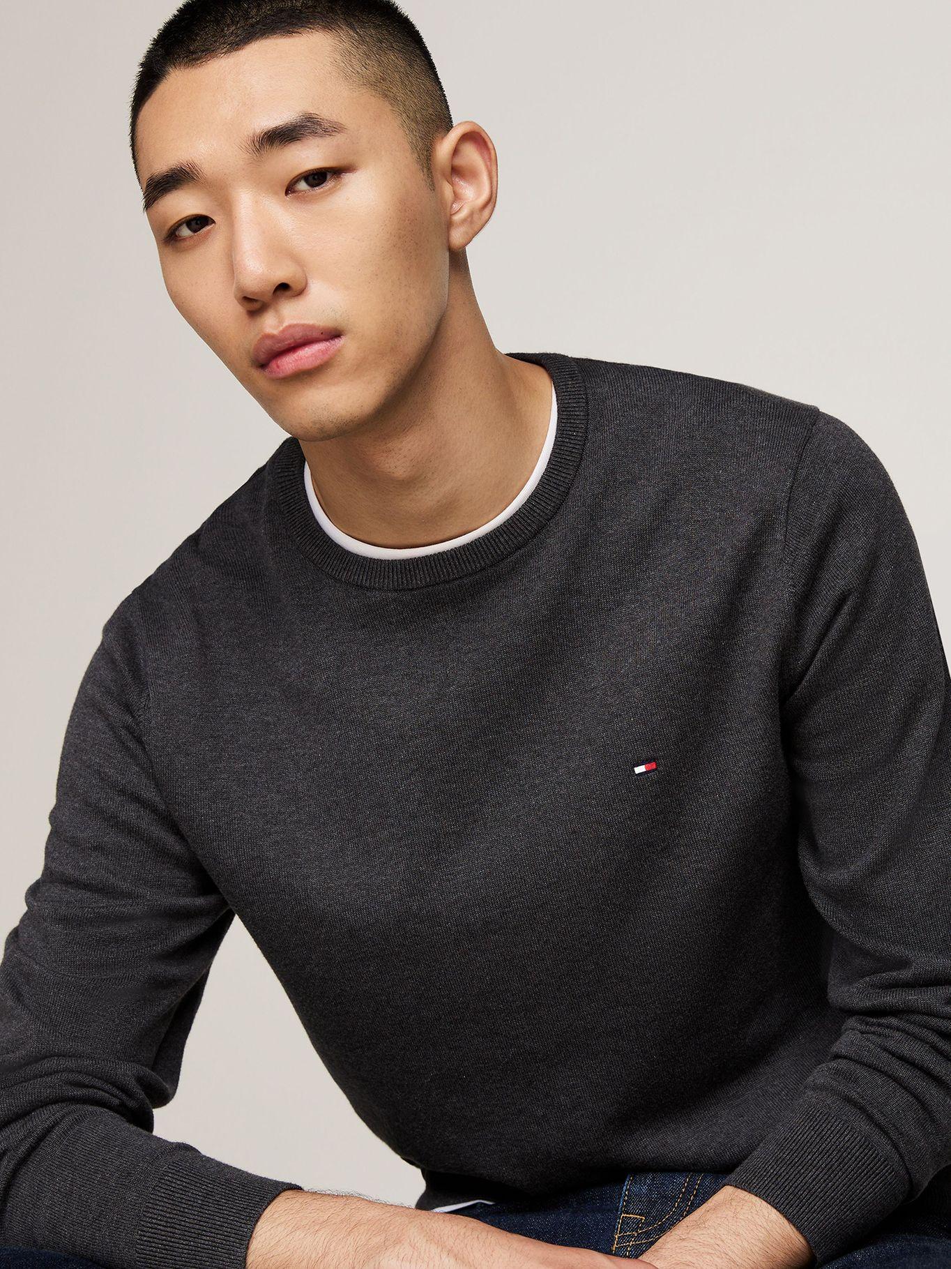 Sweater Básico Signature C-Neck Tommy Hilfiger Gris-3