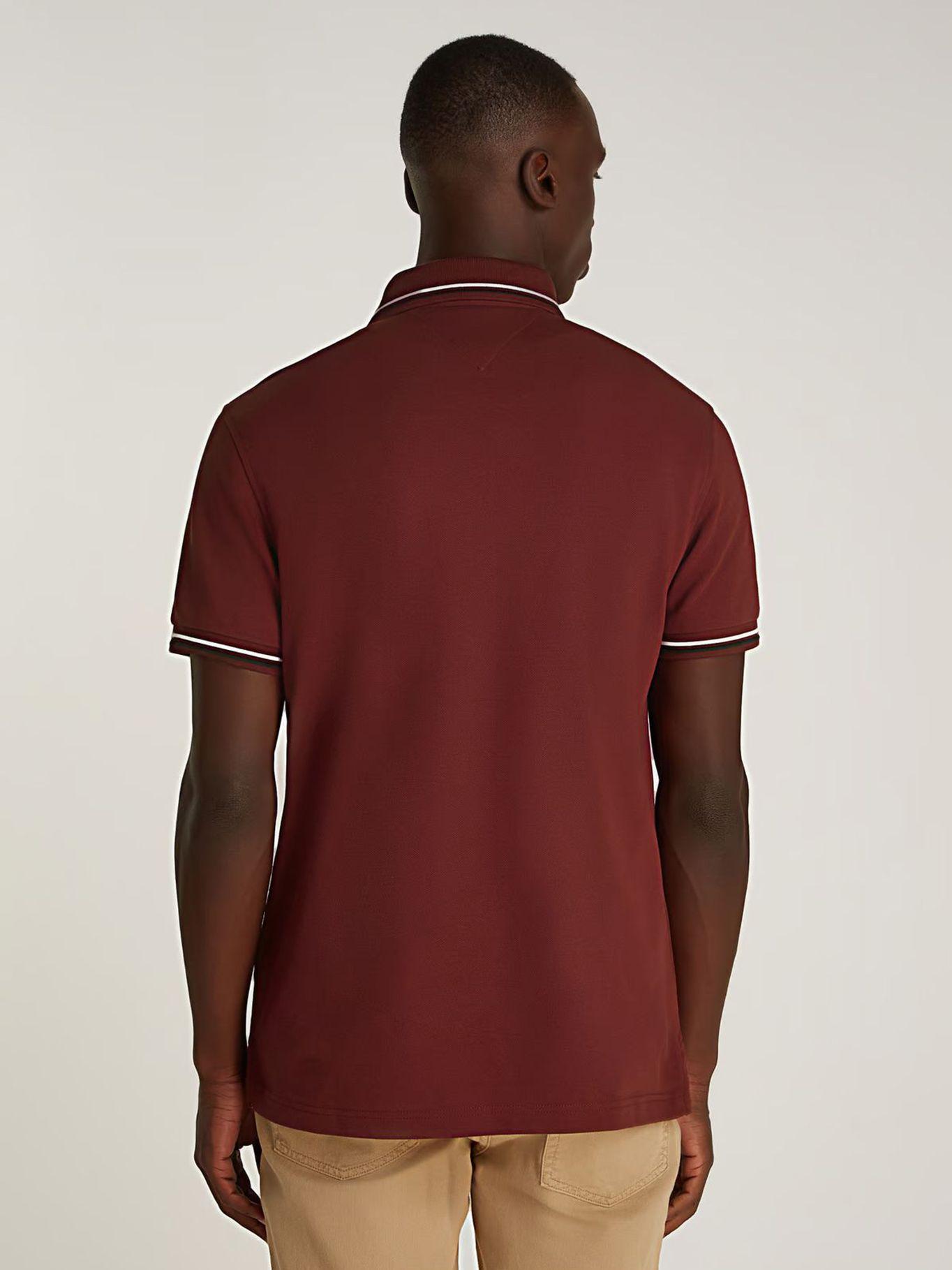 Polo Con Ribetes Tipped Slim Fit Burdeo Tommy Hilfiger-1