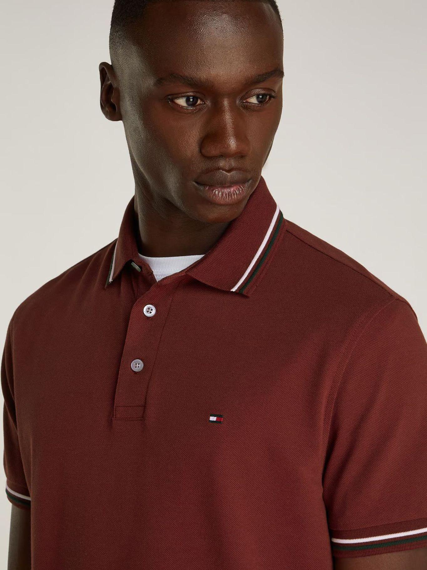 Polo Con Ribetes Tipped Slim Fit Burdeo Tommy Hilfiger-2
