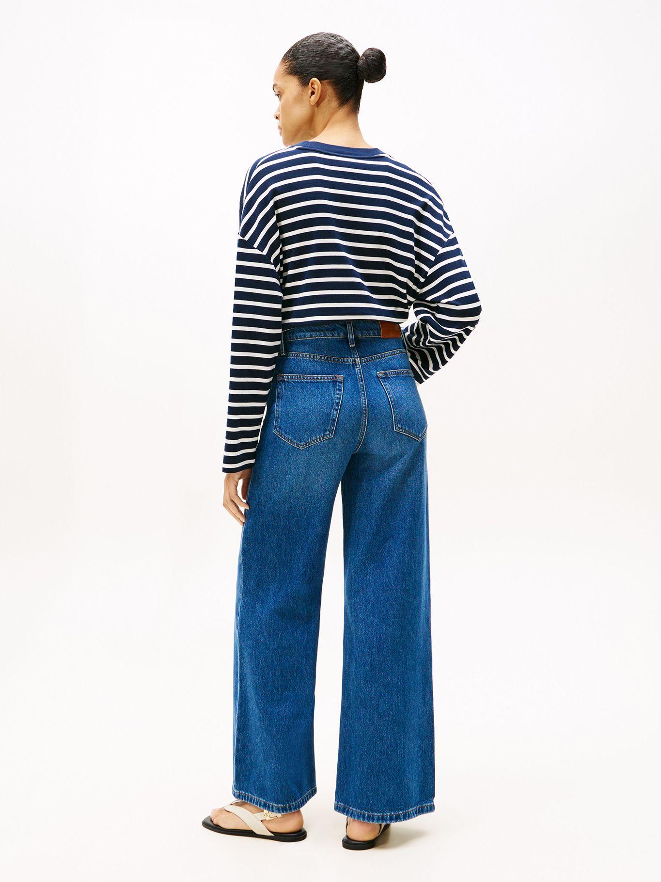 Jeans De Pernera Ancha Y Talle Alto Azul Tommy Hilfiger-2