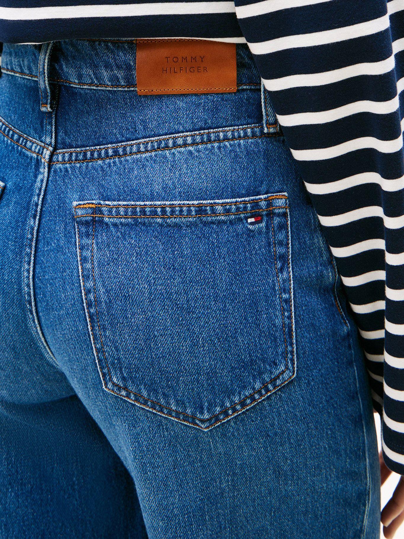 Jeans De Pernera Ancha Y Talle Alto Azul Tommy Hilfiger-3