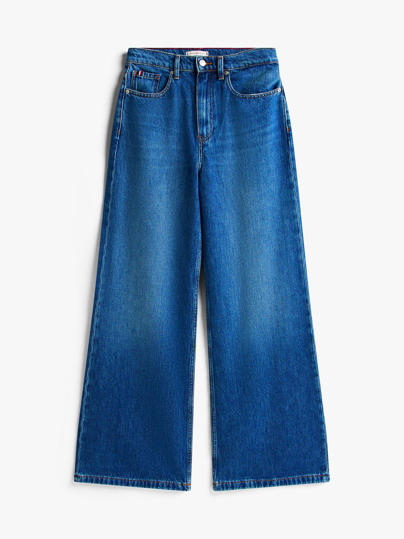 Jeans De Pernera Ancha Y Talle Alto Azul Tommy Hilfiger-4