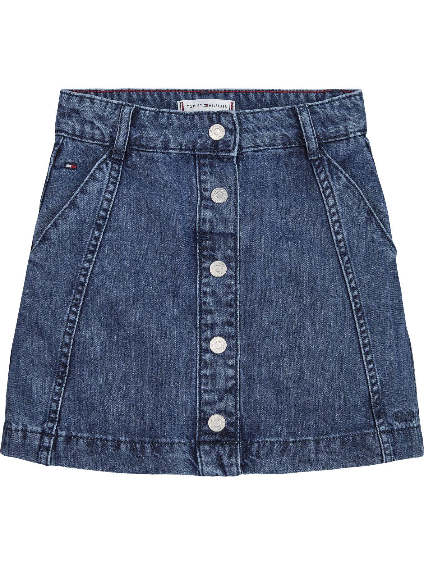 Falda Denim Con Botones Azul Tommy Hilfiger-0