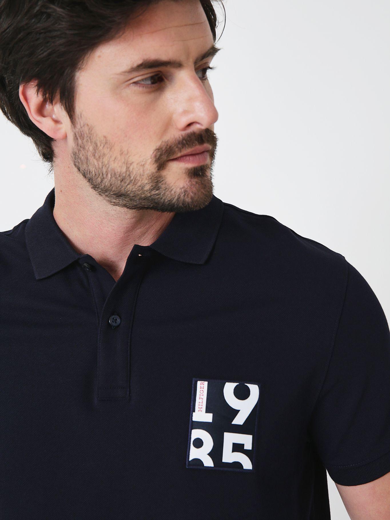 Polo Regular Fit Logo 1985 Azul Tommy Hilfiger-3