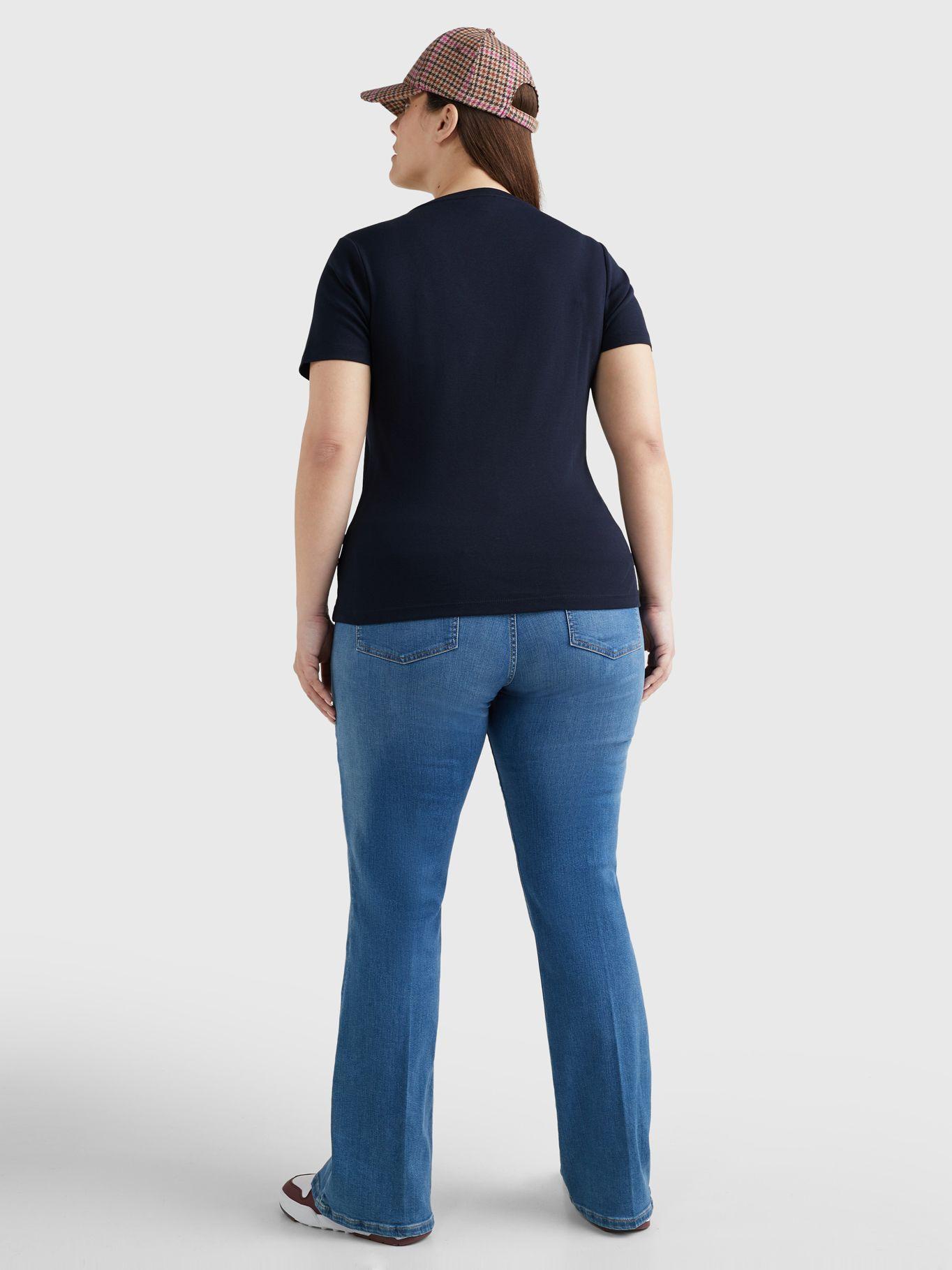 Polera Curve Essential V-Neck Azul Tommy Hilfiger-2