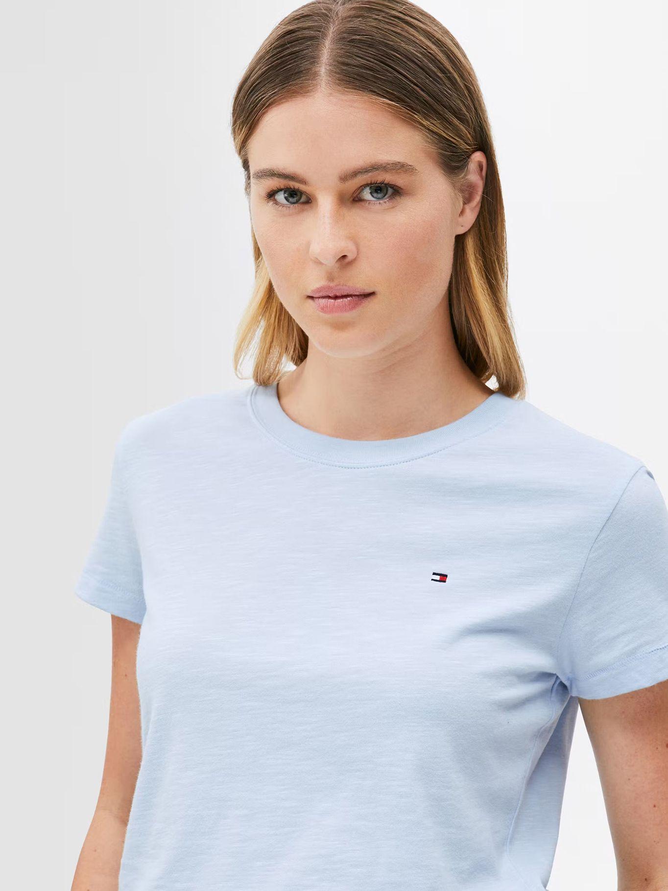 Polera De Corte Regular Con Logo Celeste Tommy Hilfiger-3