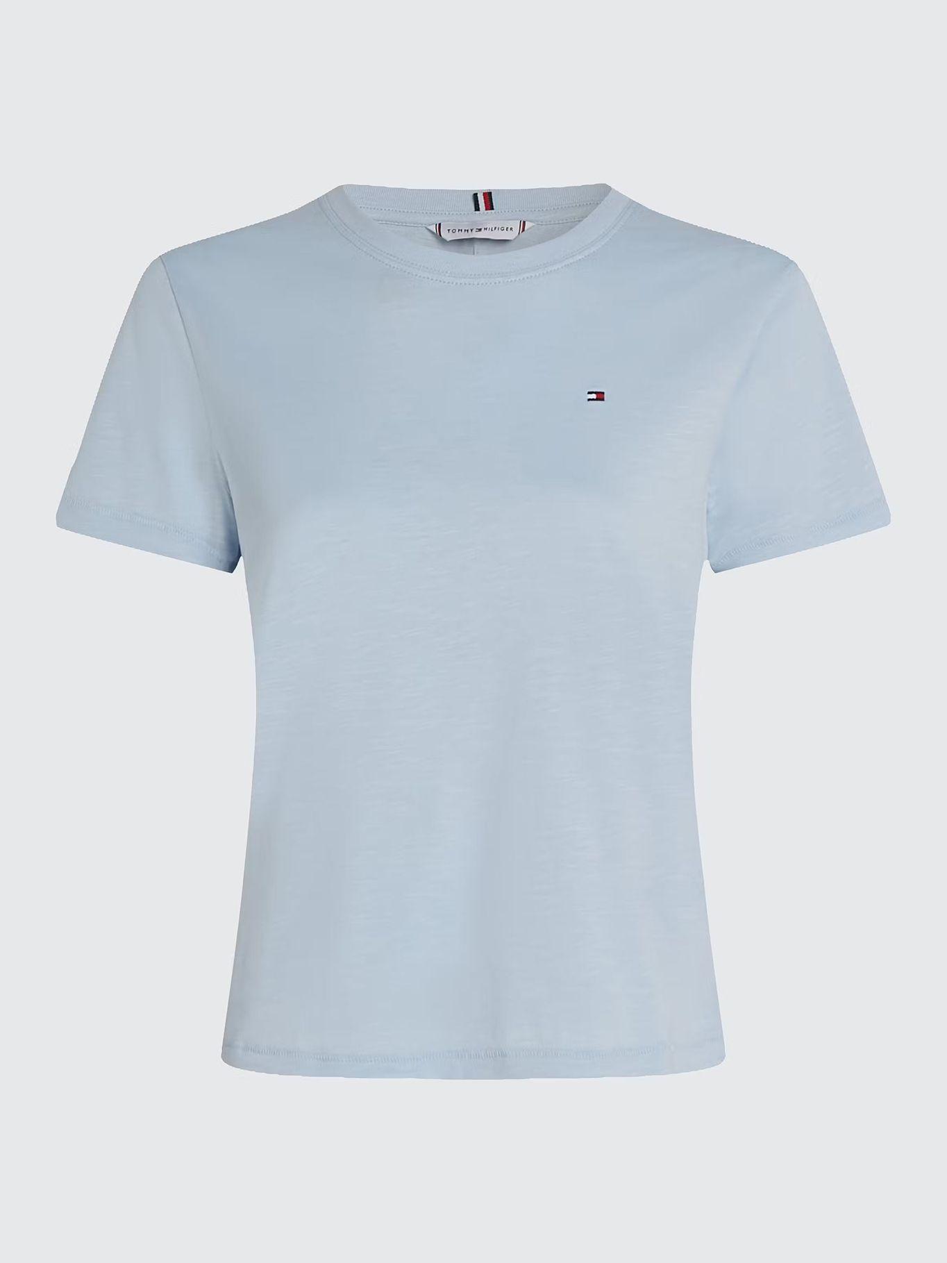 Polera De Corte Regular Con Logo Celeste Tommy Hilfiger-4