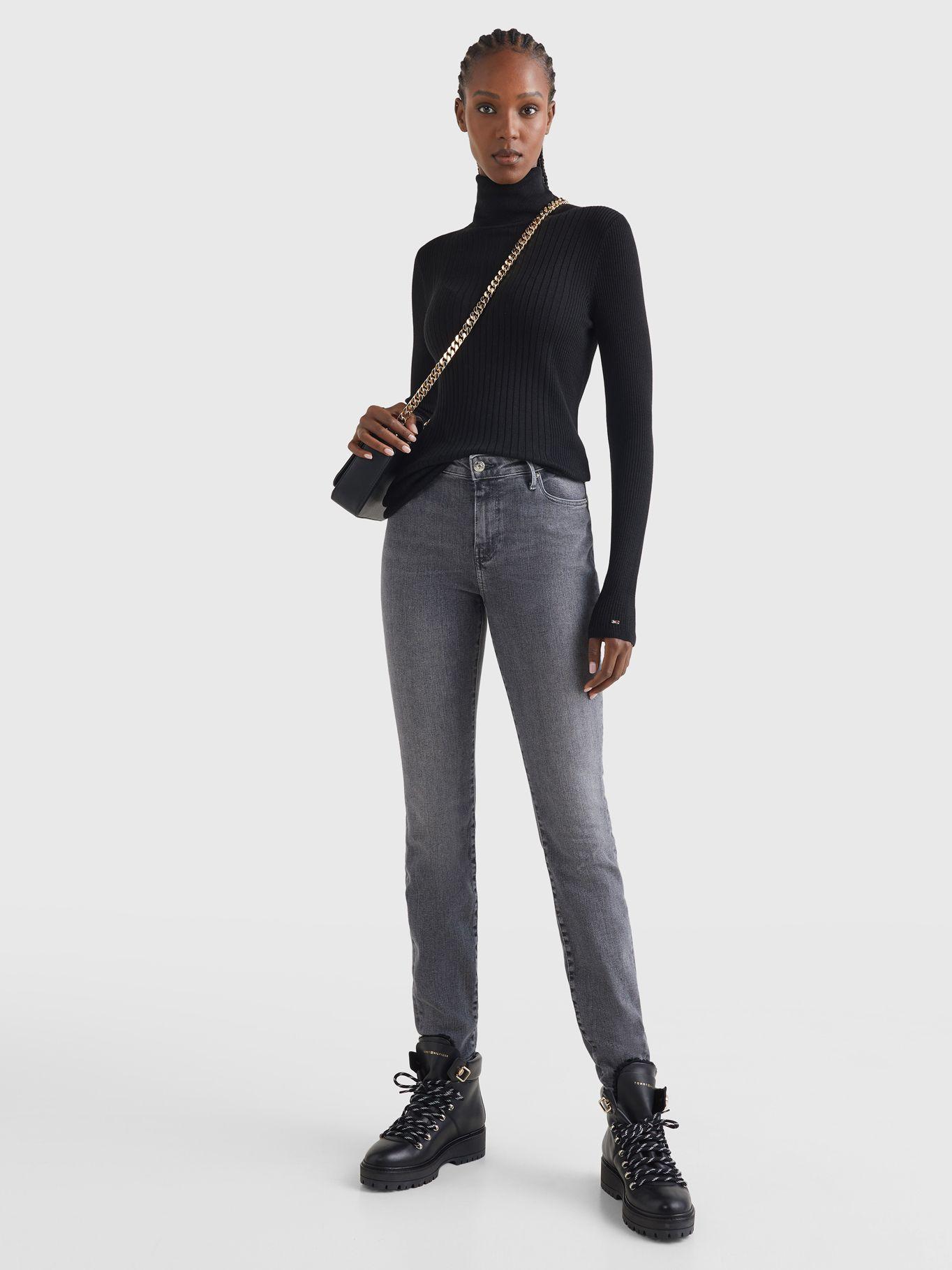 Sweater Acanalado Con Cuello Negro Tommy Hilfiger-1