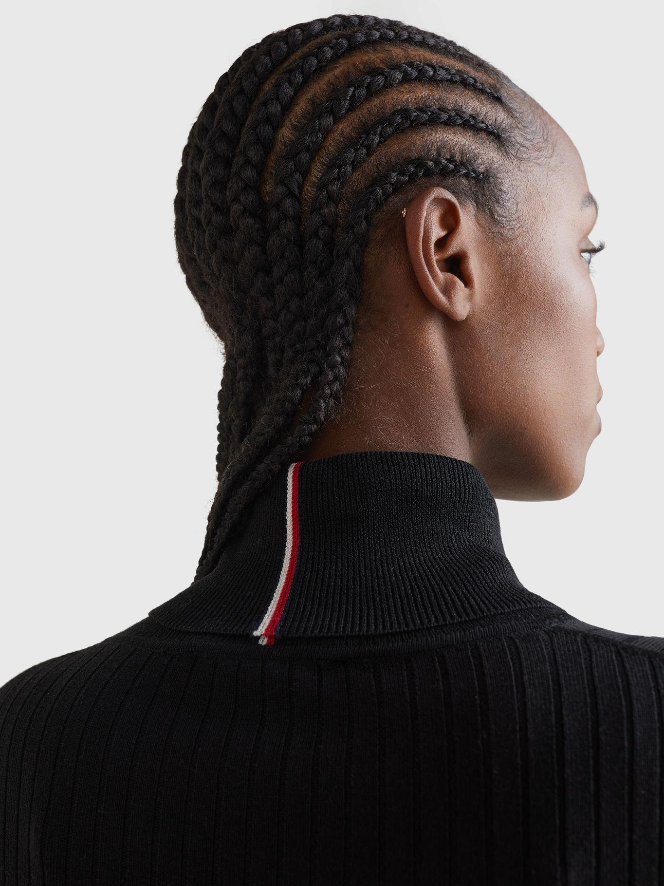 Sweater Acanalado Con Cuello Negro Tommy Hilfiger-4