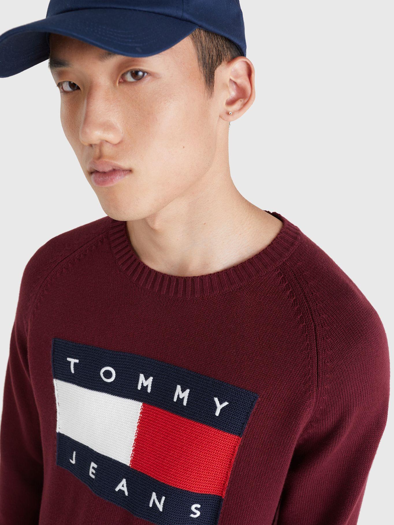 Sweater Flag Logo Regular Fit Burdeo Tommy Jeans-3