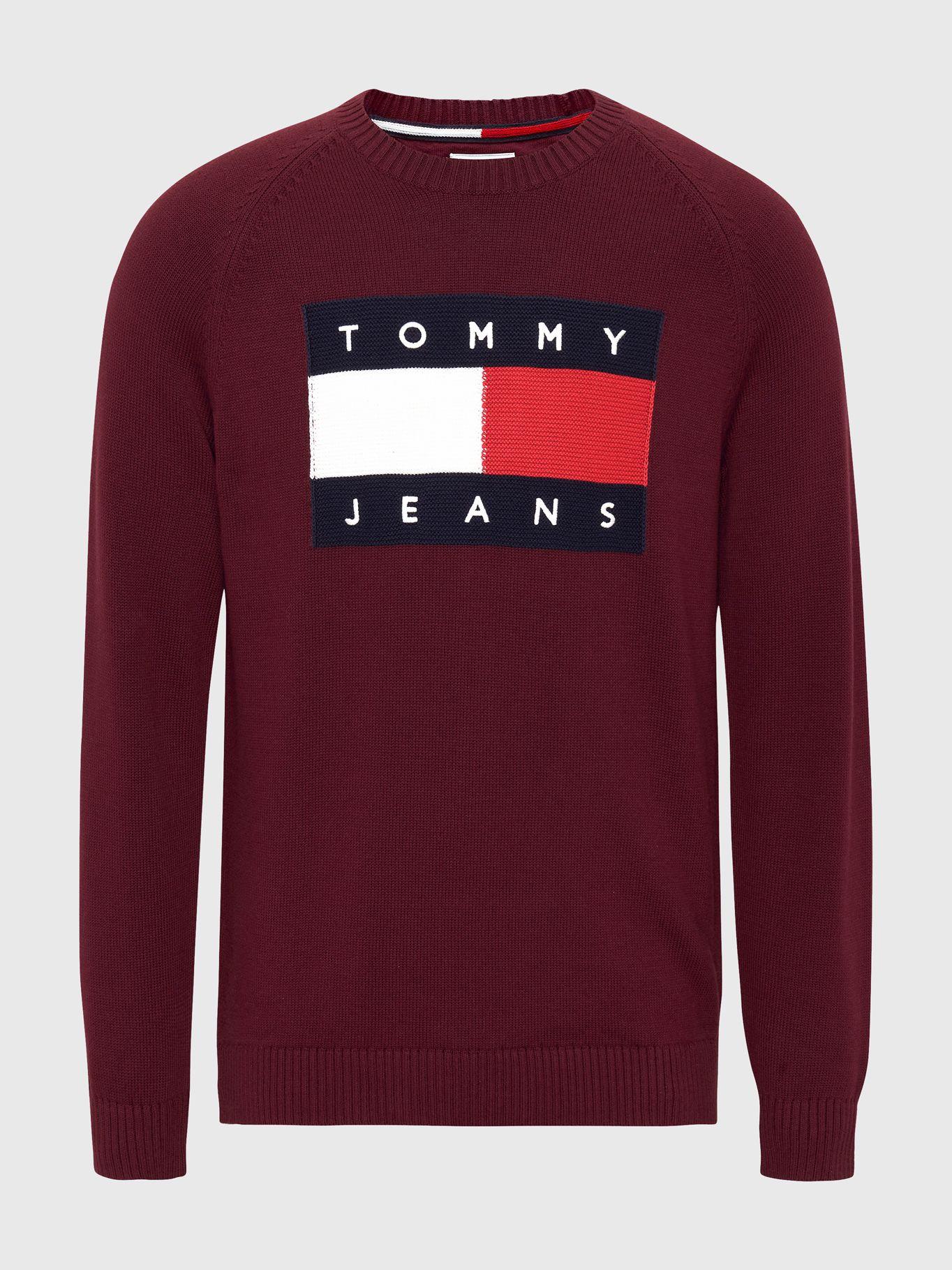 Sweater Flag Logo Regular Fit Burdeo Tommy Jeans-4