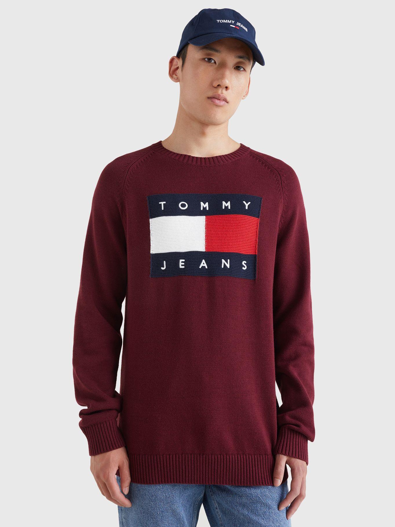 Sweater Flag Logo Regular Fit Burdeo Tommy Jeans-0