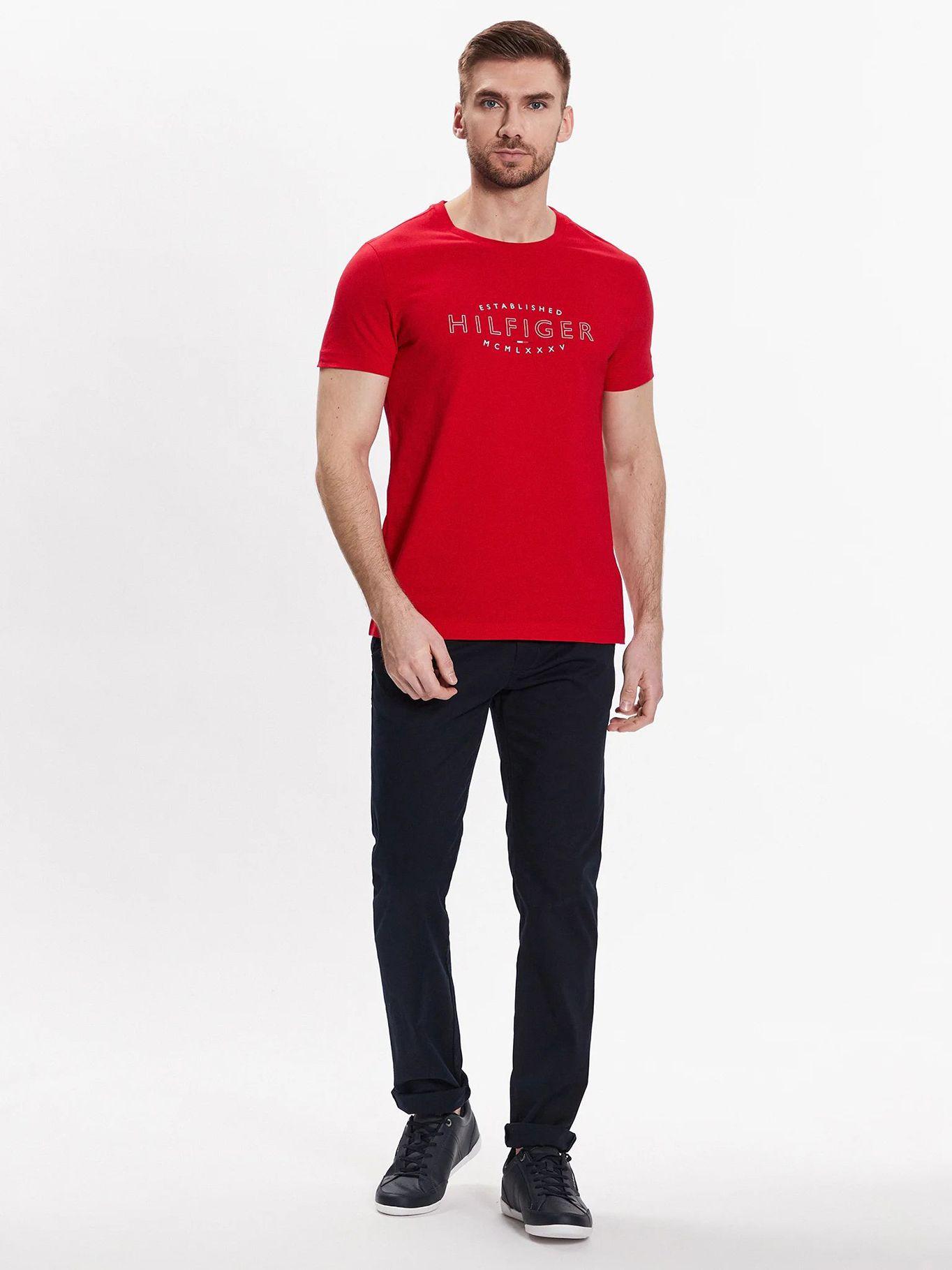 Polera Logo Curve Slim Fit Rojo Tommy Hilfiger-1