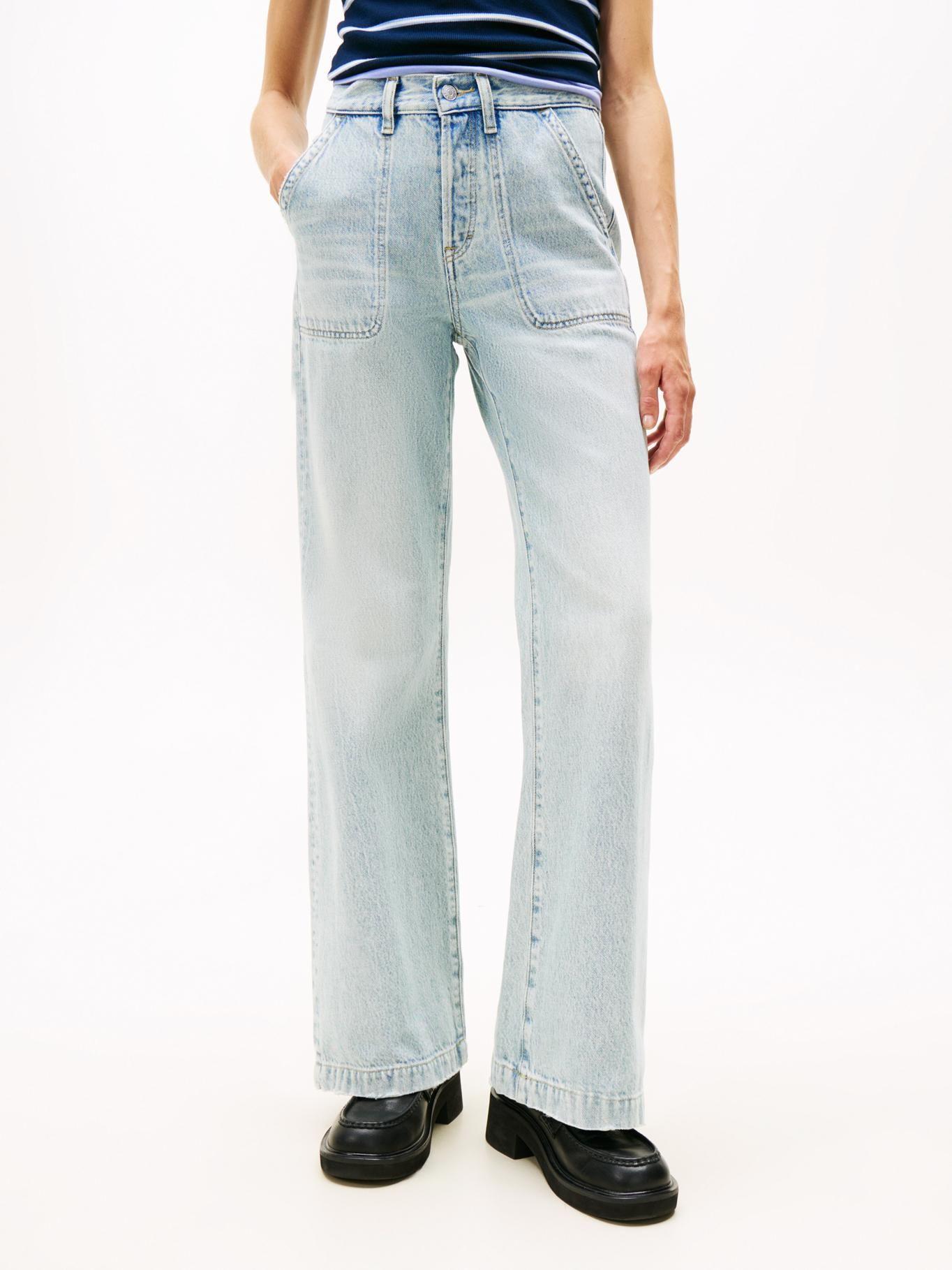 Jeans Bella Talle Alto C Pernera Ancha Azul Tommy Jeans-1