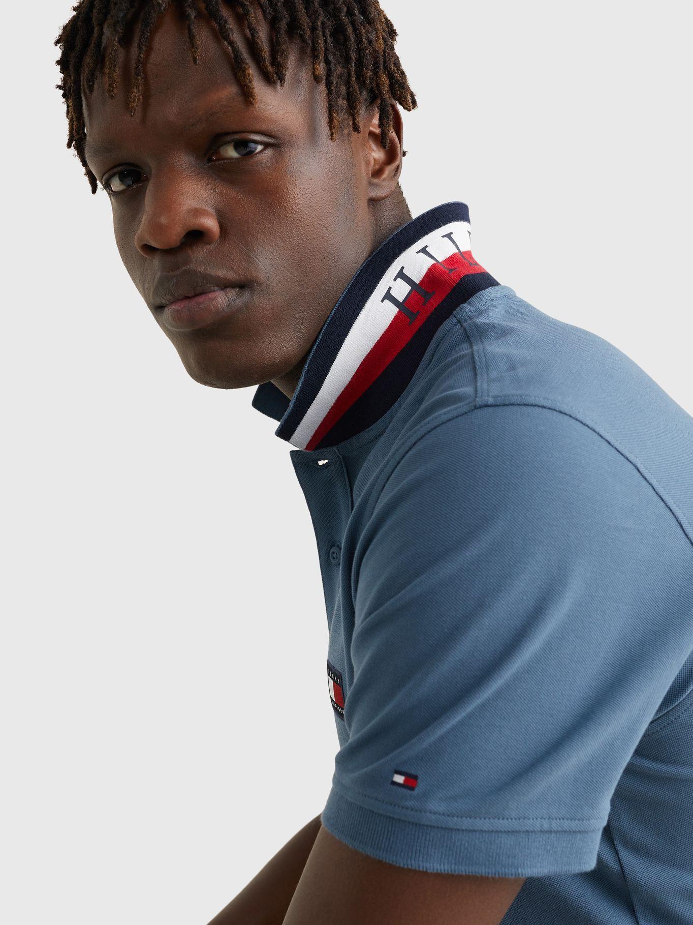 Polo Diseño Stipe El Cuello Slim Fit Azul Tommy Hilfiger-2