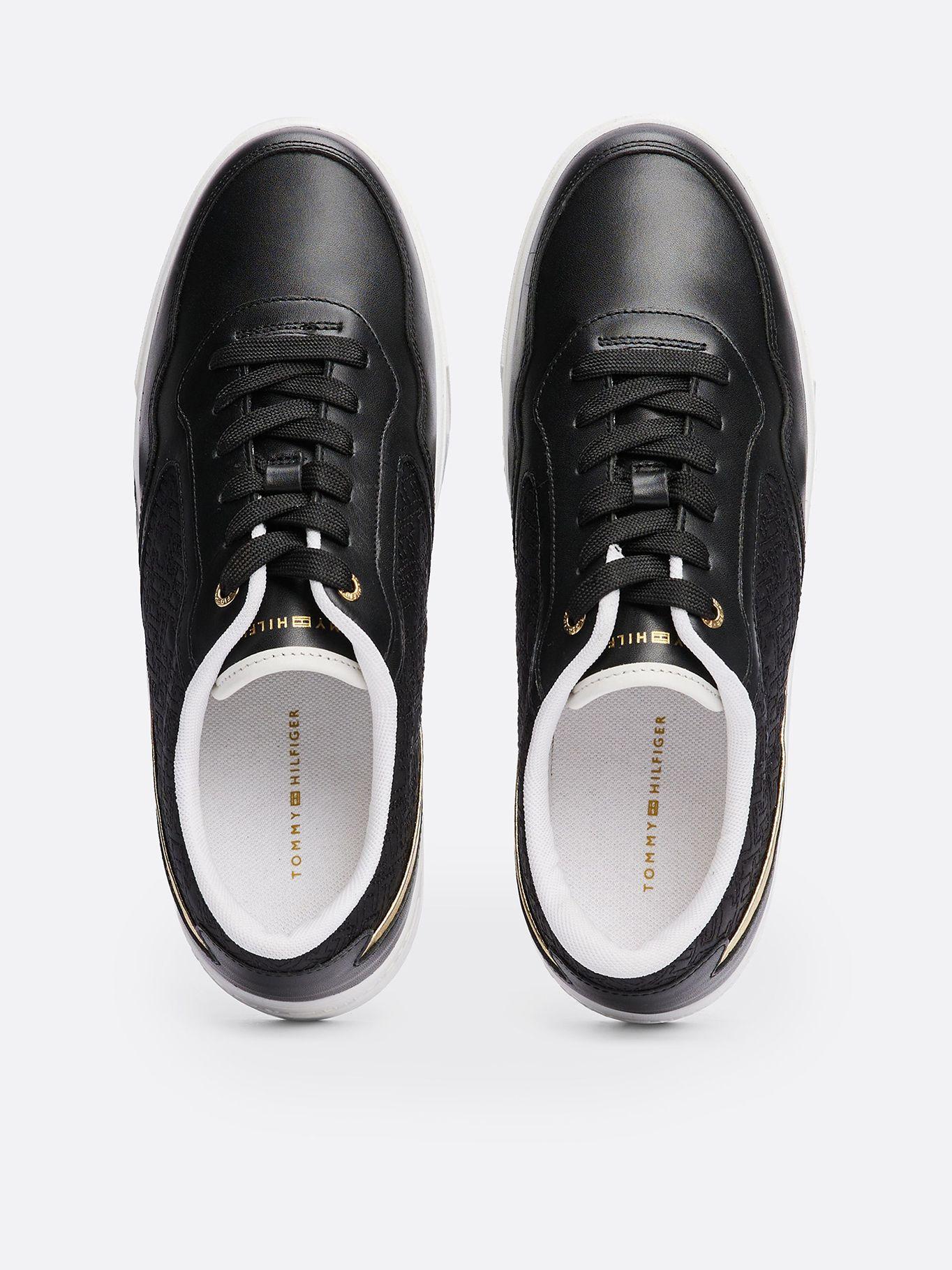 Zapatillas Monogram De Cuero Negro Tommy Hilfiger-2