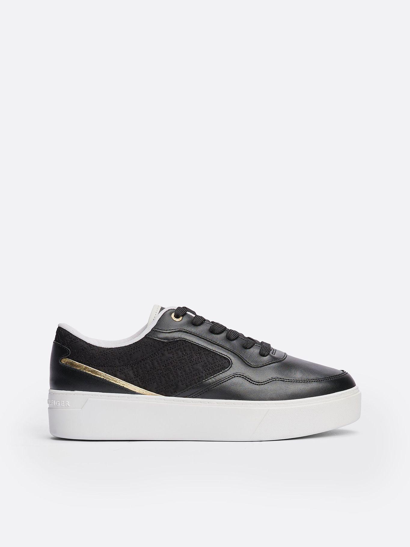 Zapatillas Monogram De Cuero Negro Tommy Hilfiger-4