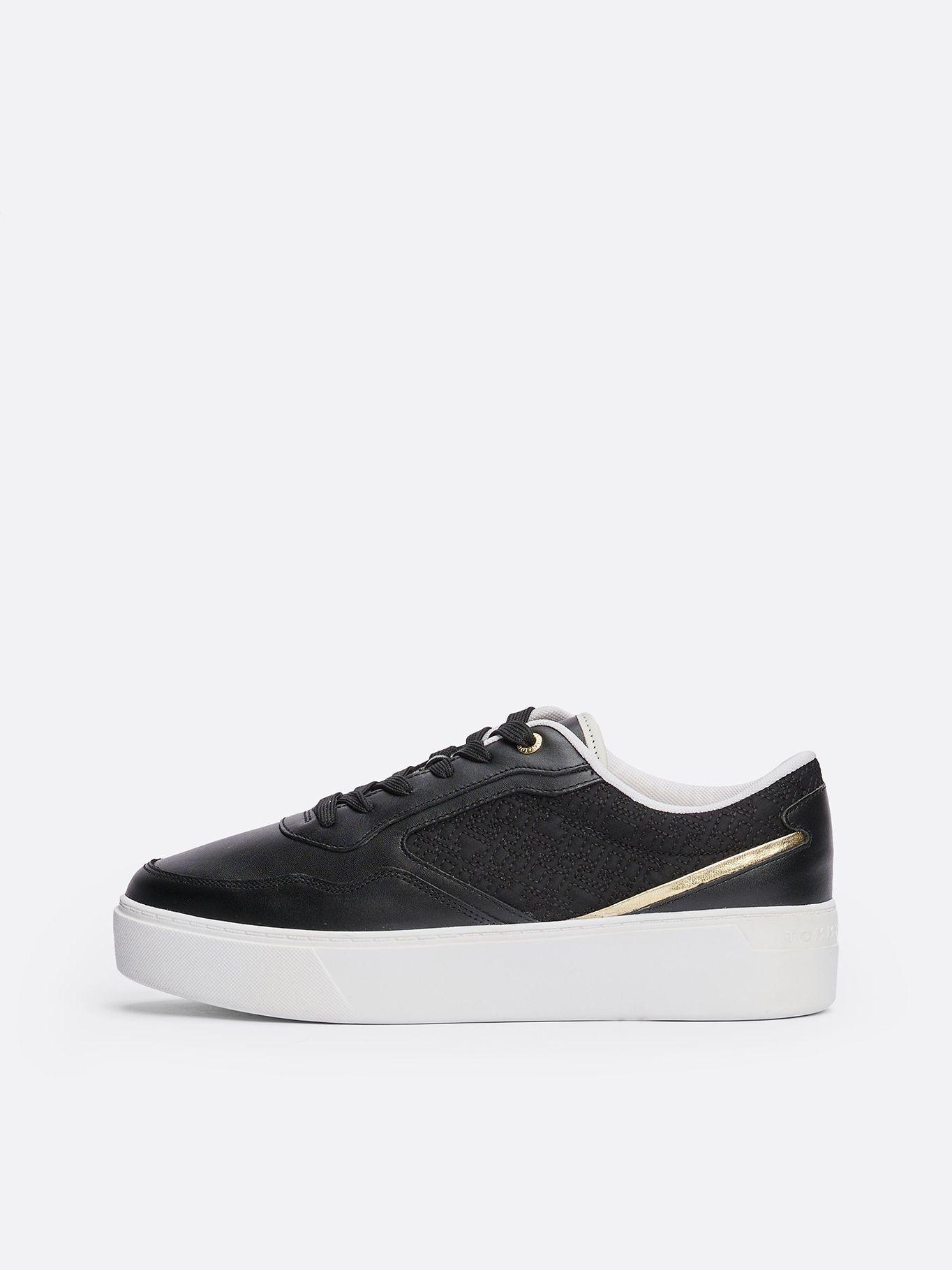 Zapatillas Monogram De Cuero Negro Tommy Hilfiger-5