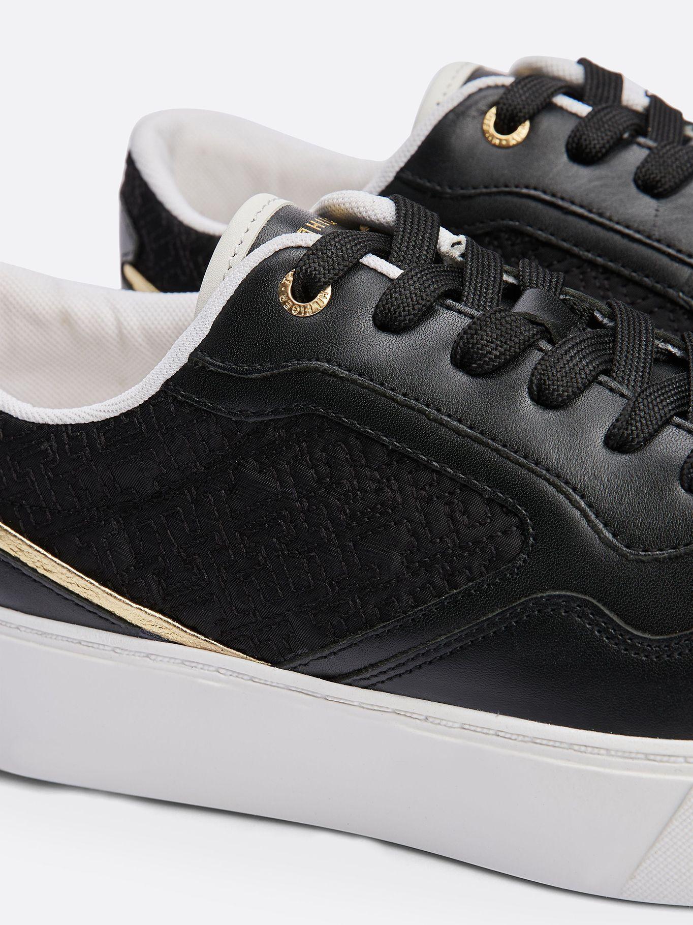 Zapatillas Monogram De Cuero Negro Tommy Hilfiger-6
