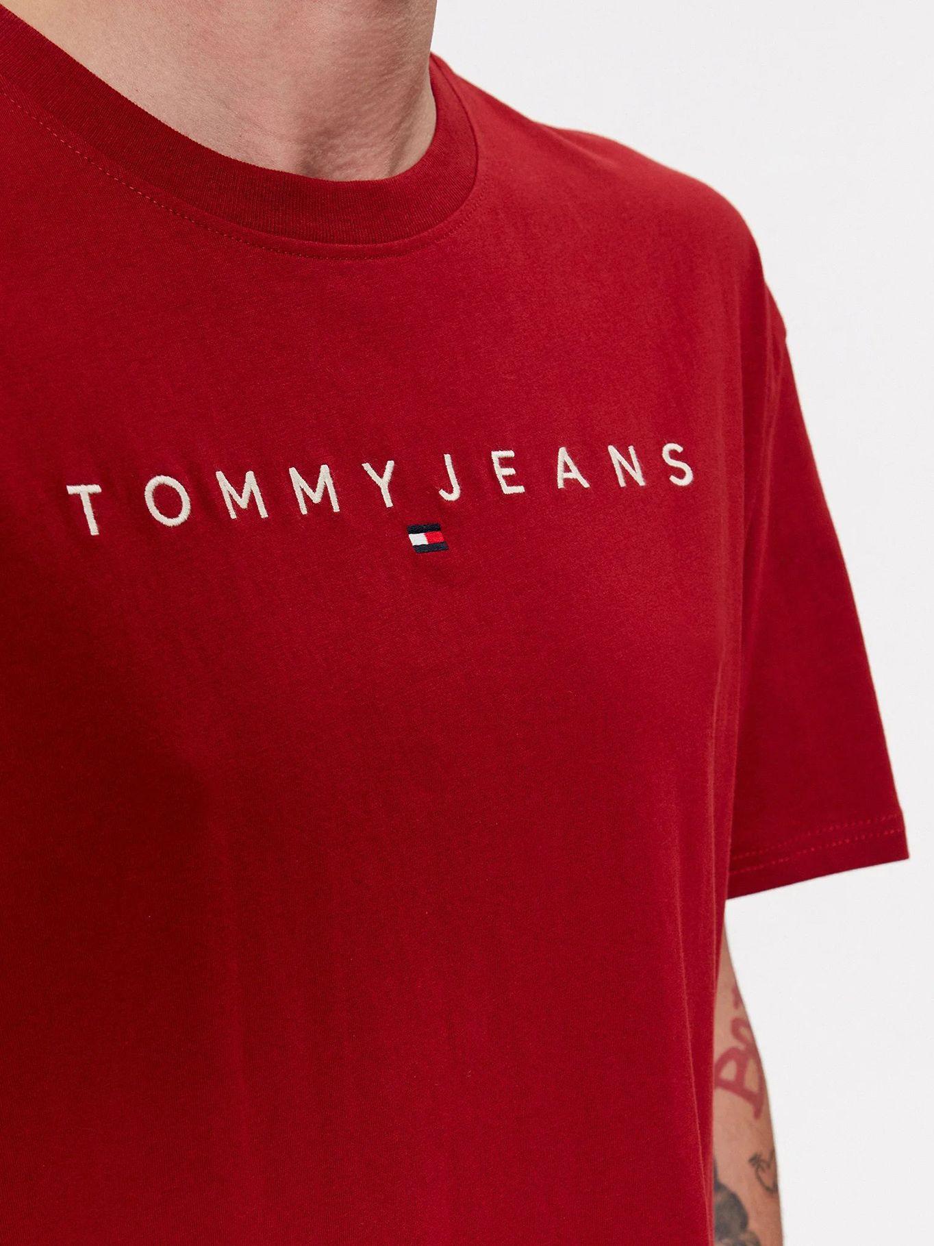 Polera Regular Linear Logo Rojo Tommy Hilfiger-3