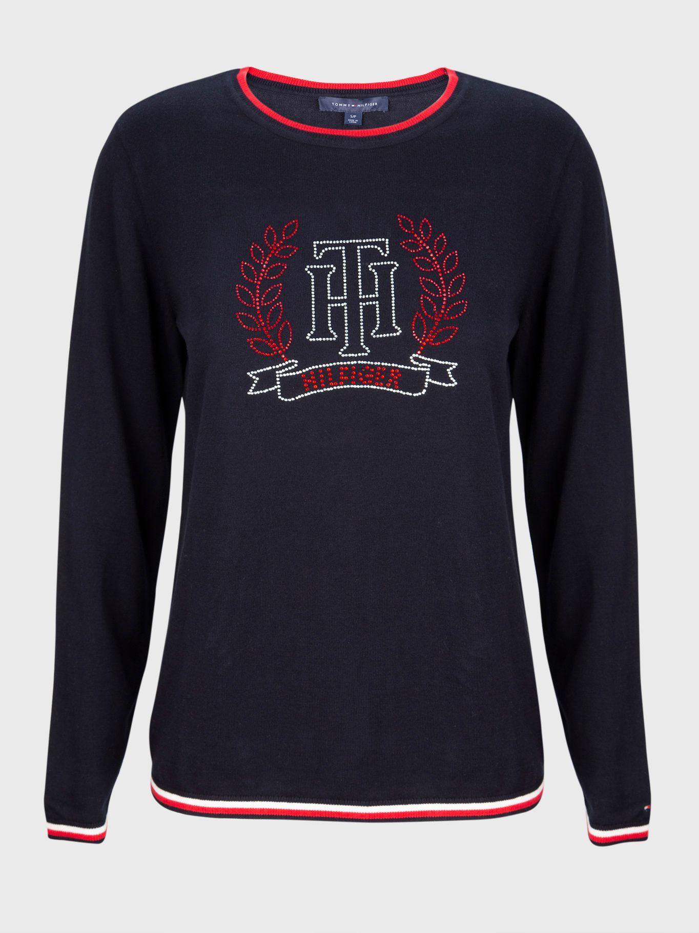 Sweater Classics Logo Crest Azul Tommy Hilfiger-0